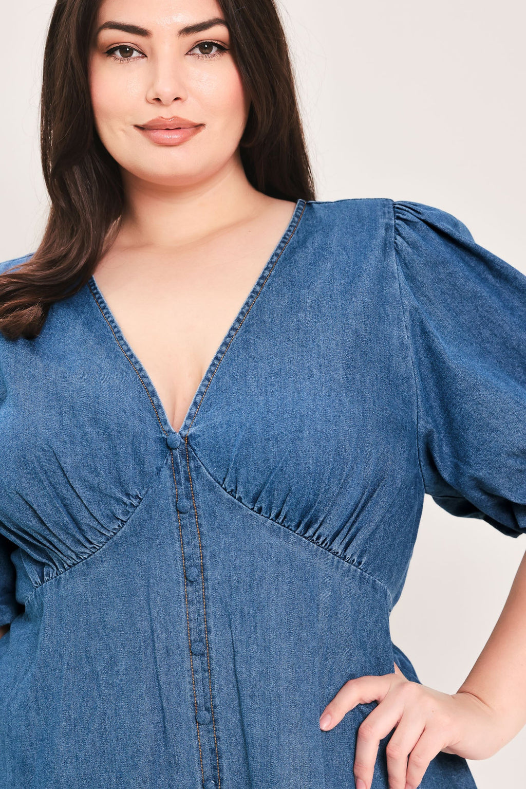 SOFT GIRL DENIM MINI DRESS