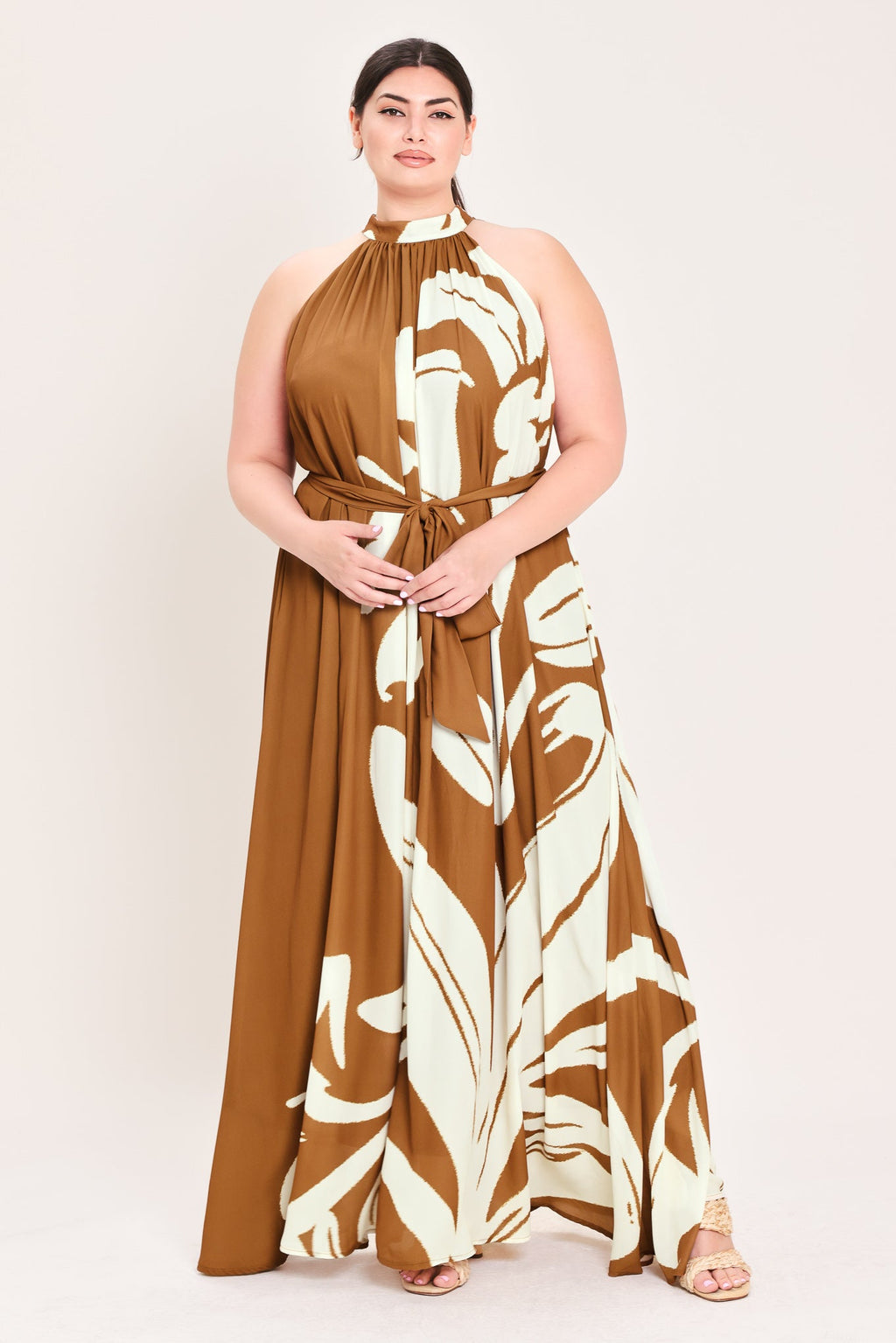 MOCHA SERENITY WOVEN MAXI DRESS