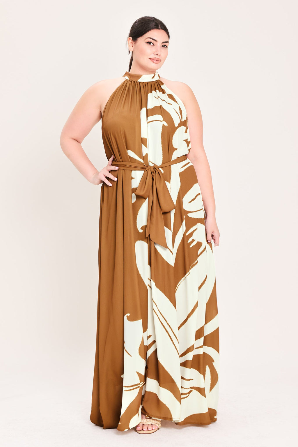 MOCHA SERENITY WOVEN MAXI DRESS