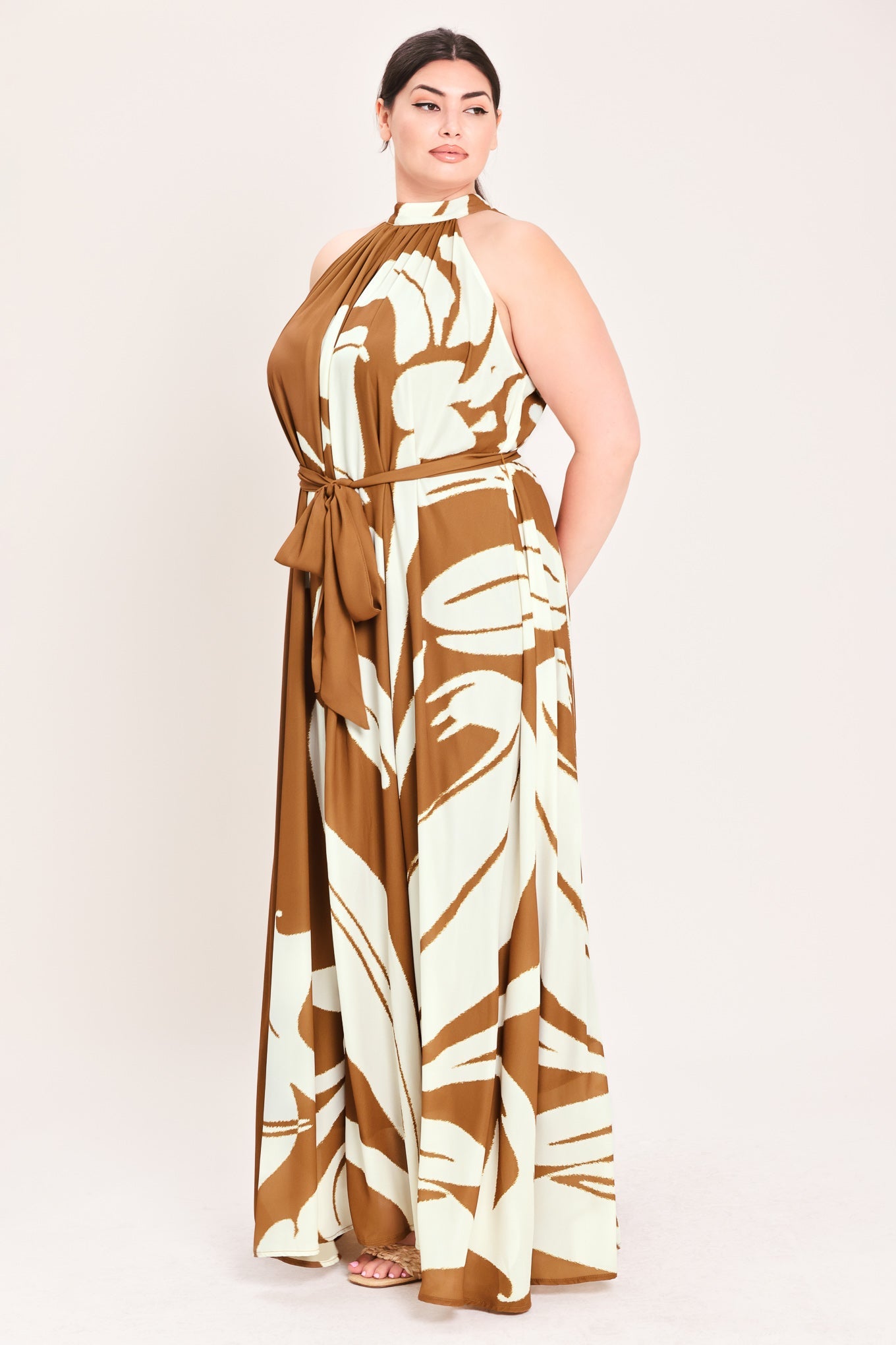 MOCHA SERENITY WOVEN MAXI DRESS