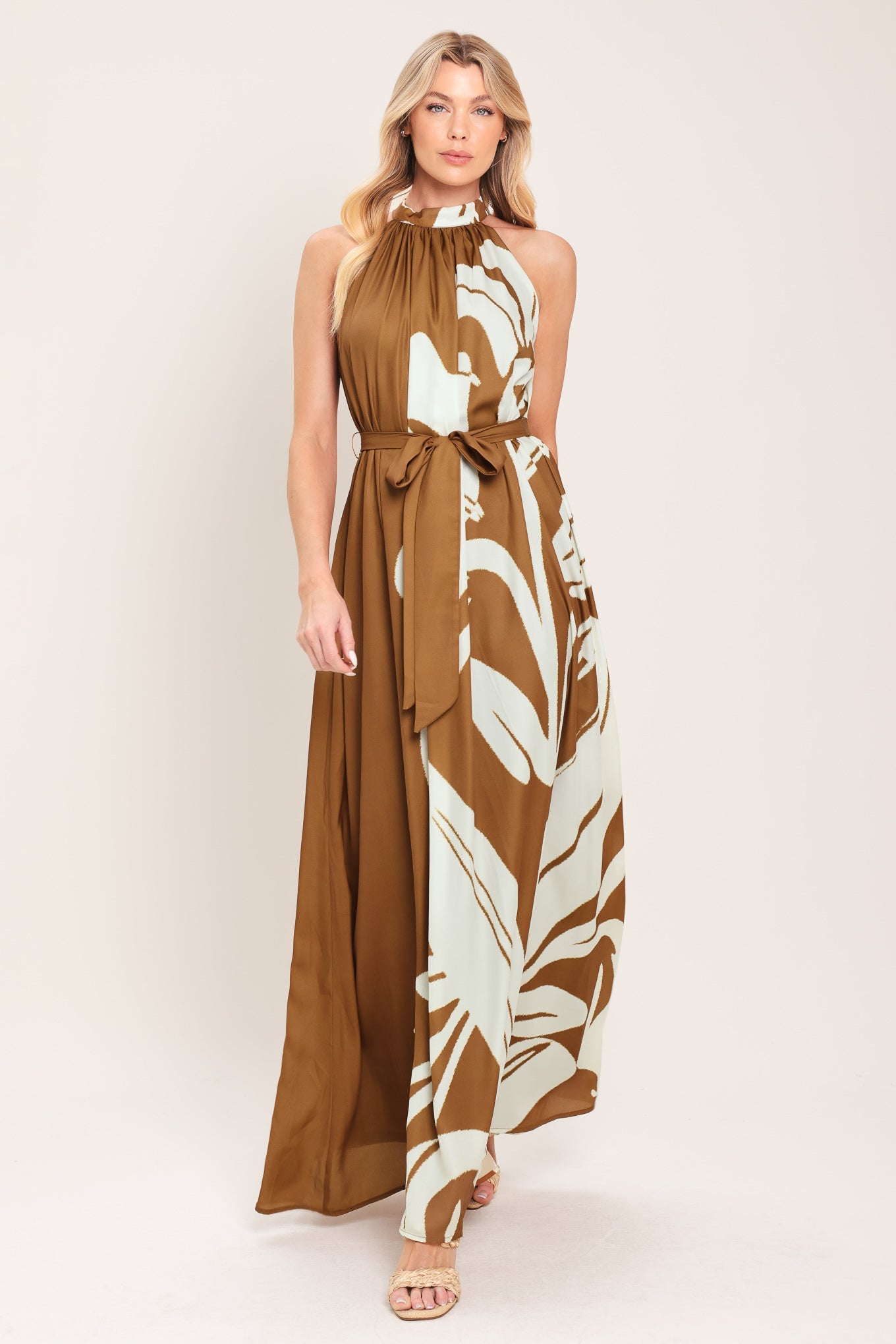 MOCHA SERENITY WOVEN MAXI DRESS