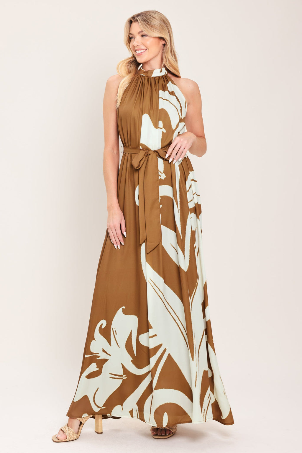 MOCHA SERENITY WOVEN MAXI DRESS