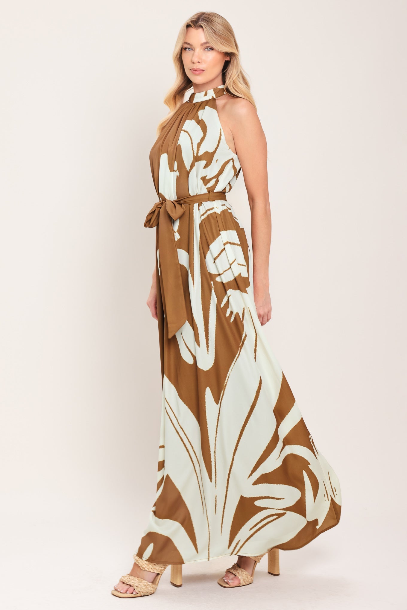 MOCHA SERENITY WOVEN MAXI DRESS
