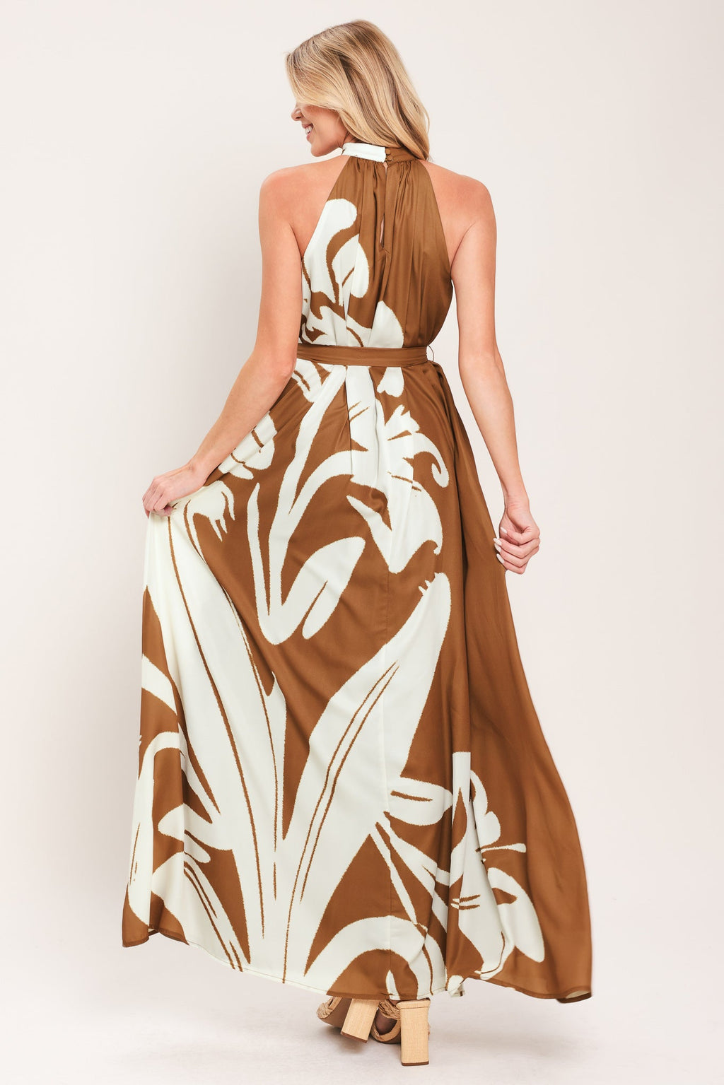 MOCHA SERENITY WOVEN MAXI DRESS