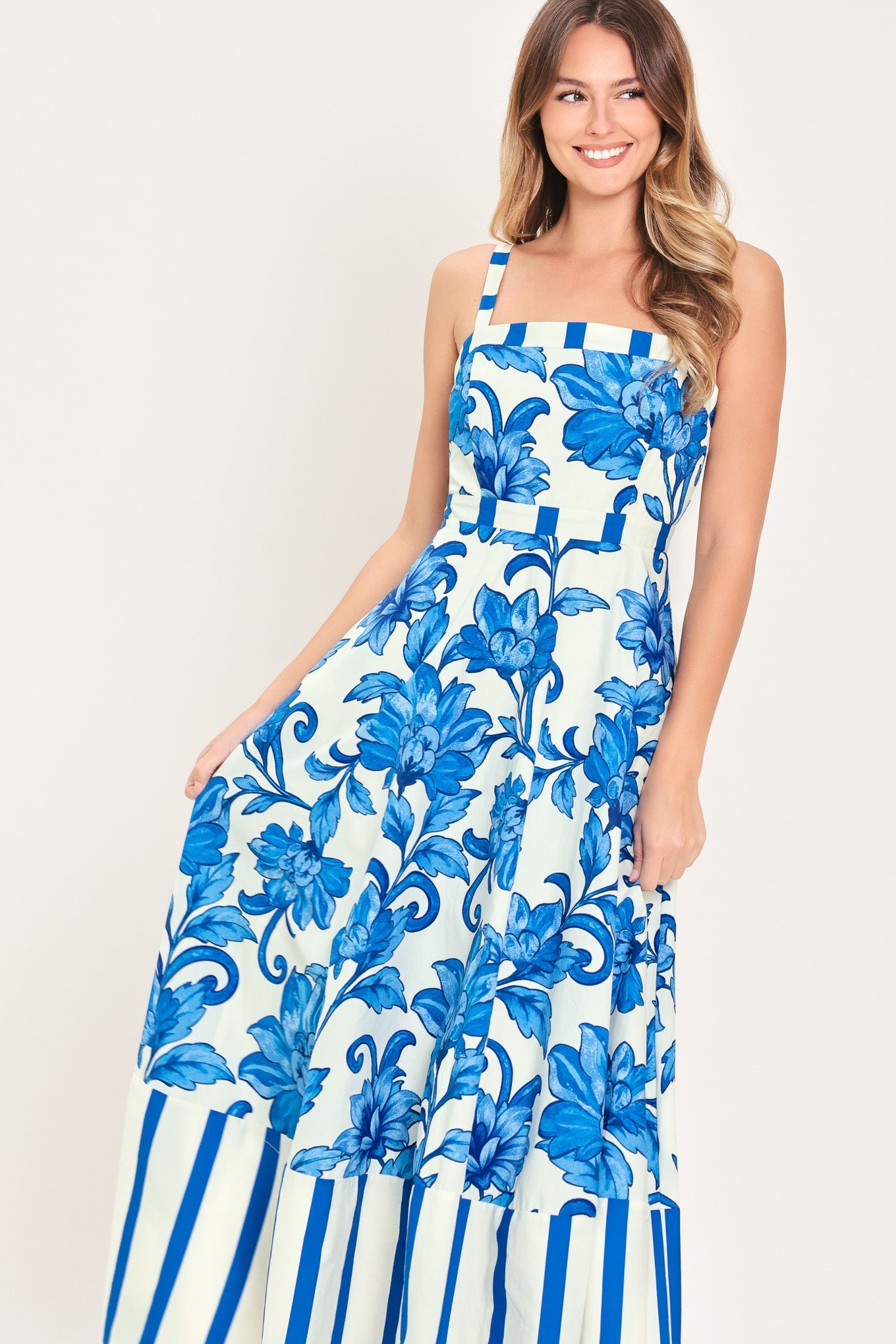CAPRI GARDEN WOVEN MIDI DRESS