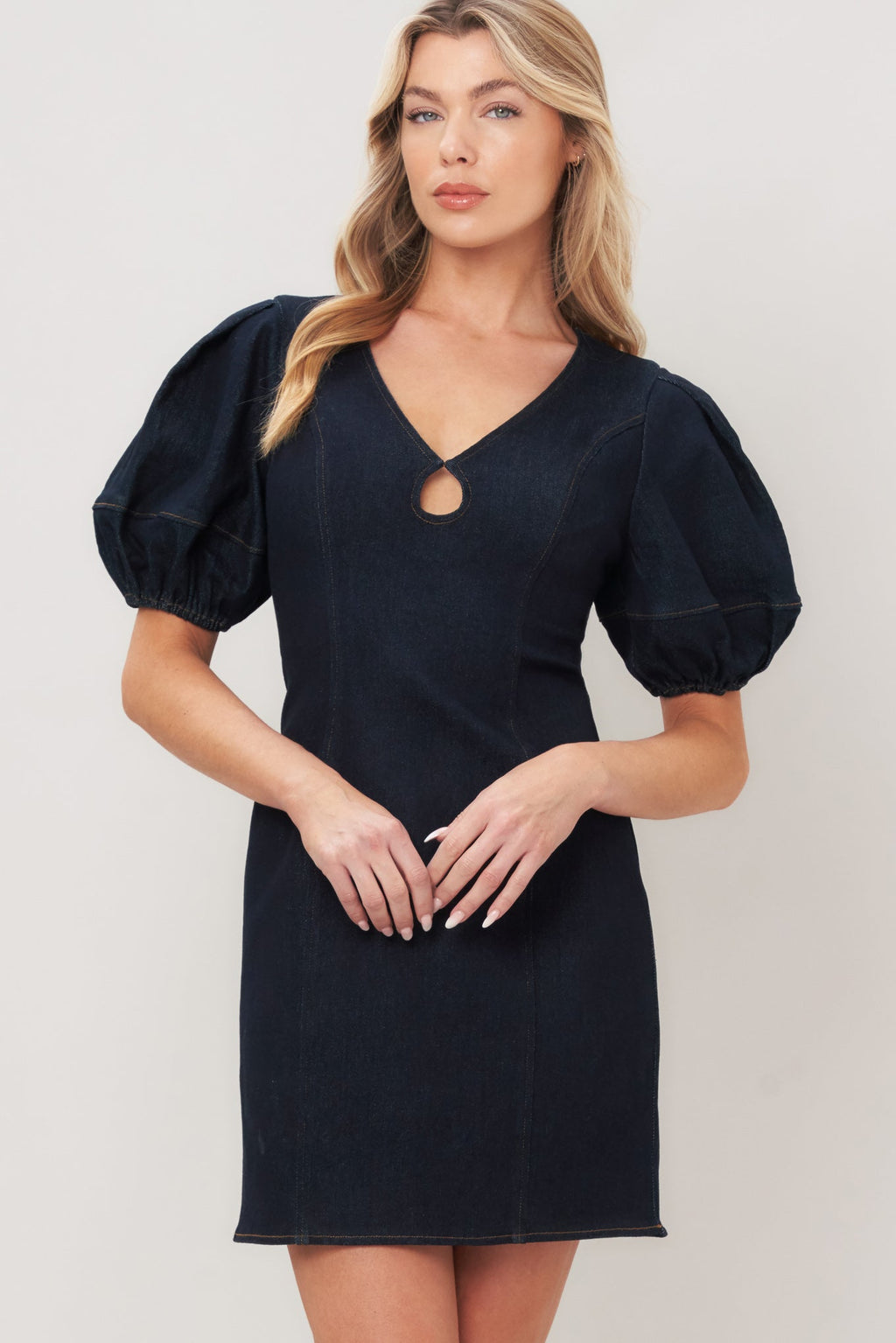 MIDNIGHT FEMME WOVEN MINI DRESS