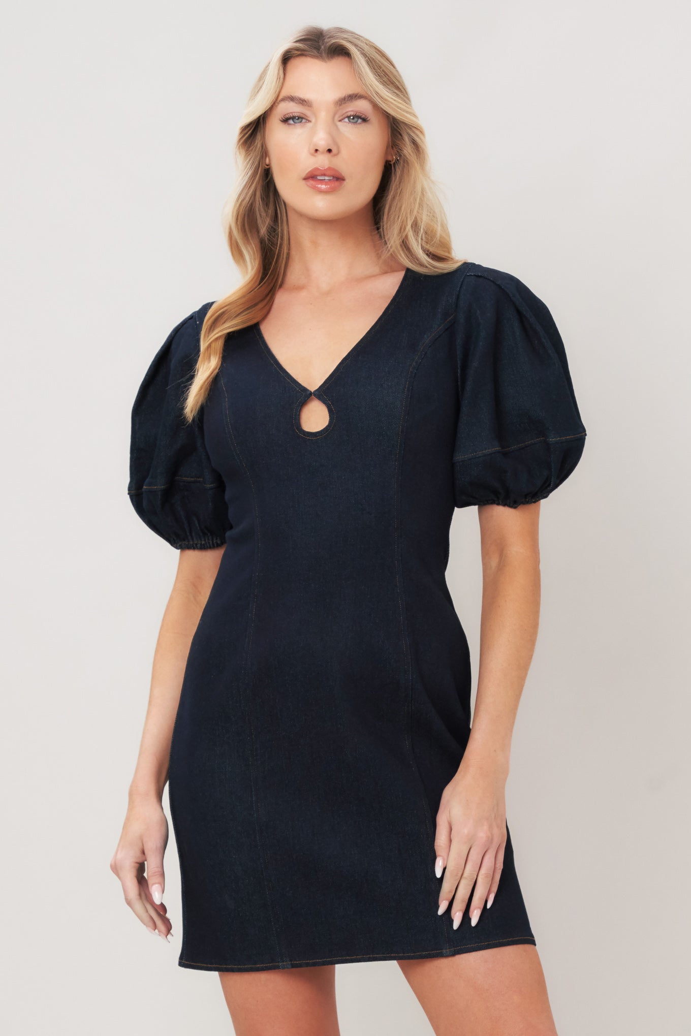 MIDNIGHT FEMME WOVEN MINI DRESS