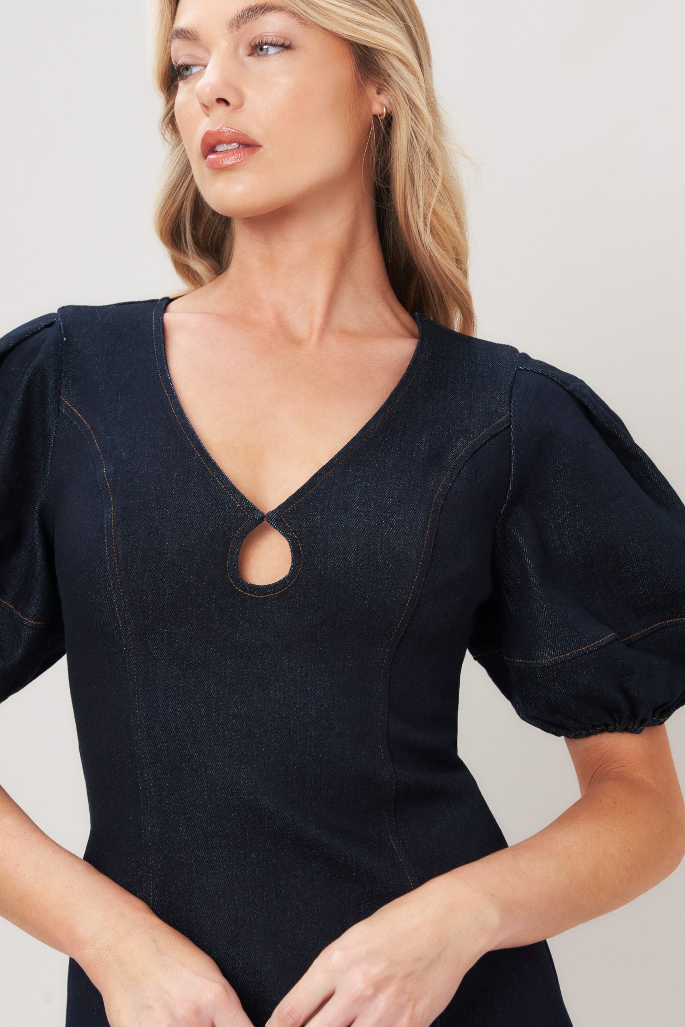 MIDNIGHT FEMME WOVEN MINI DRESS