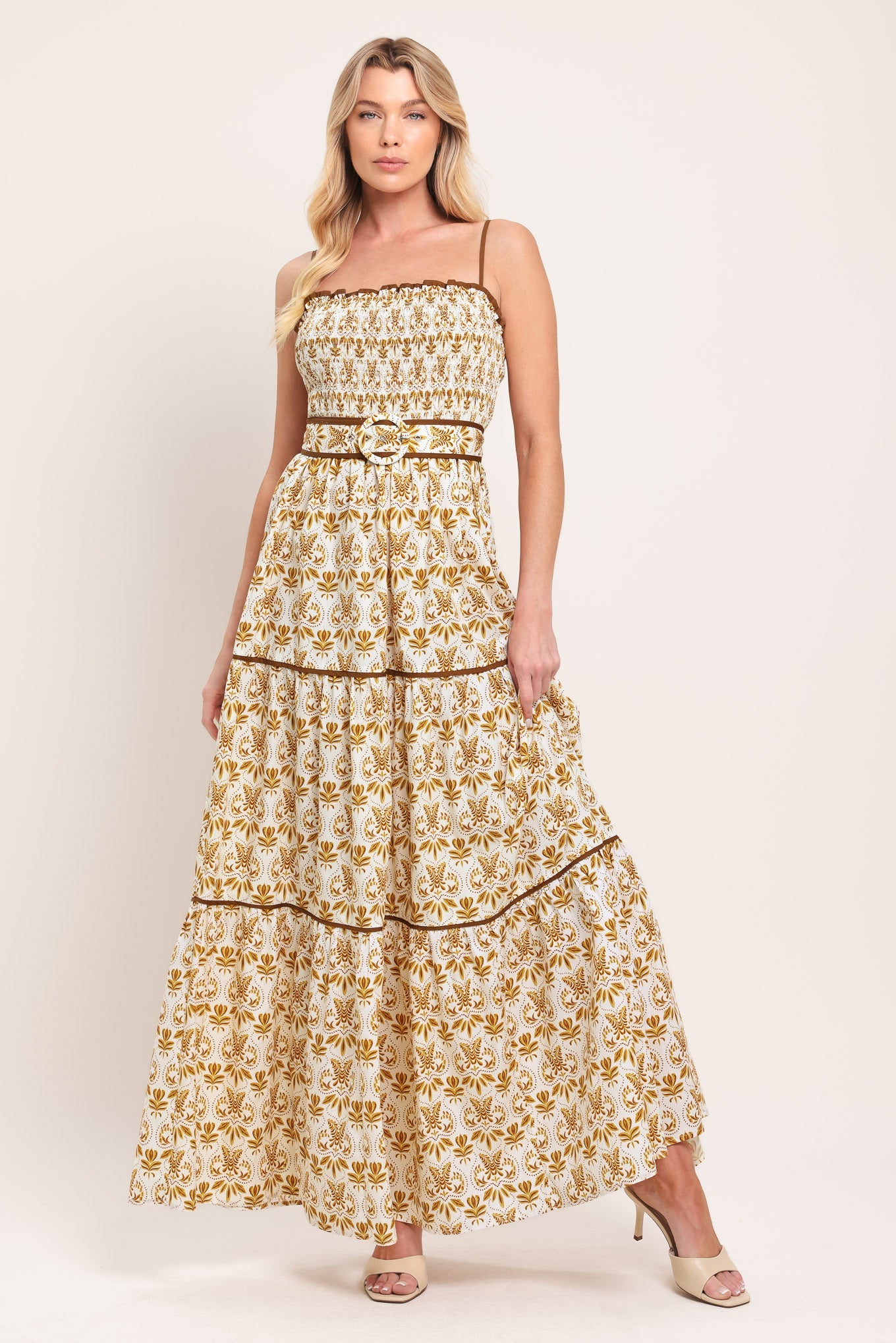 DAINTY FLORA WOVEN MAXI DRESS