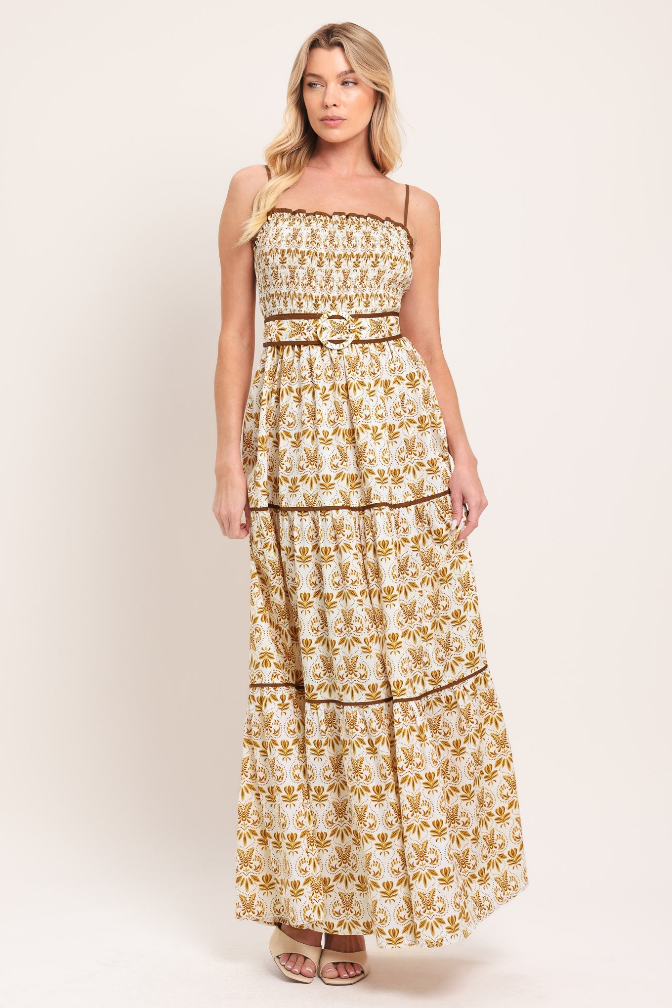 DAINTY FLORA WOVEN MAXI DRESS