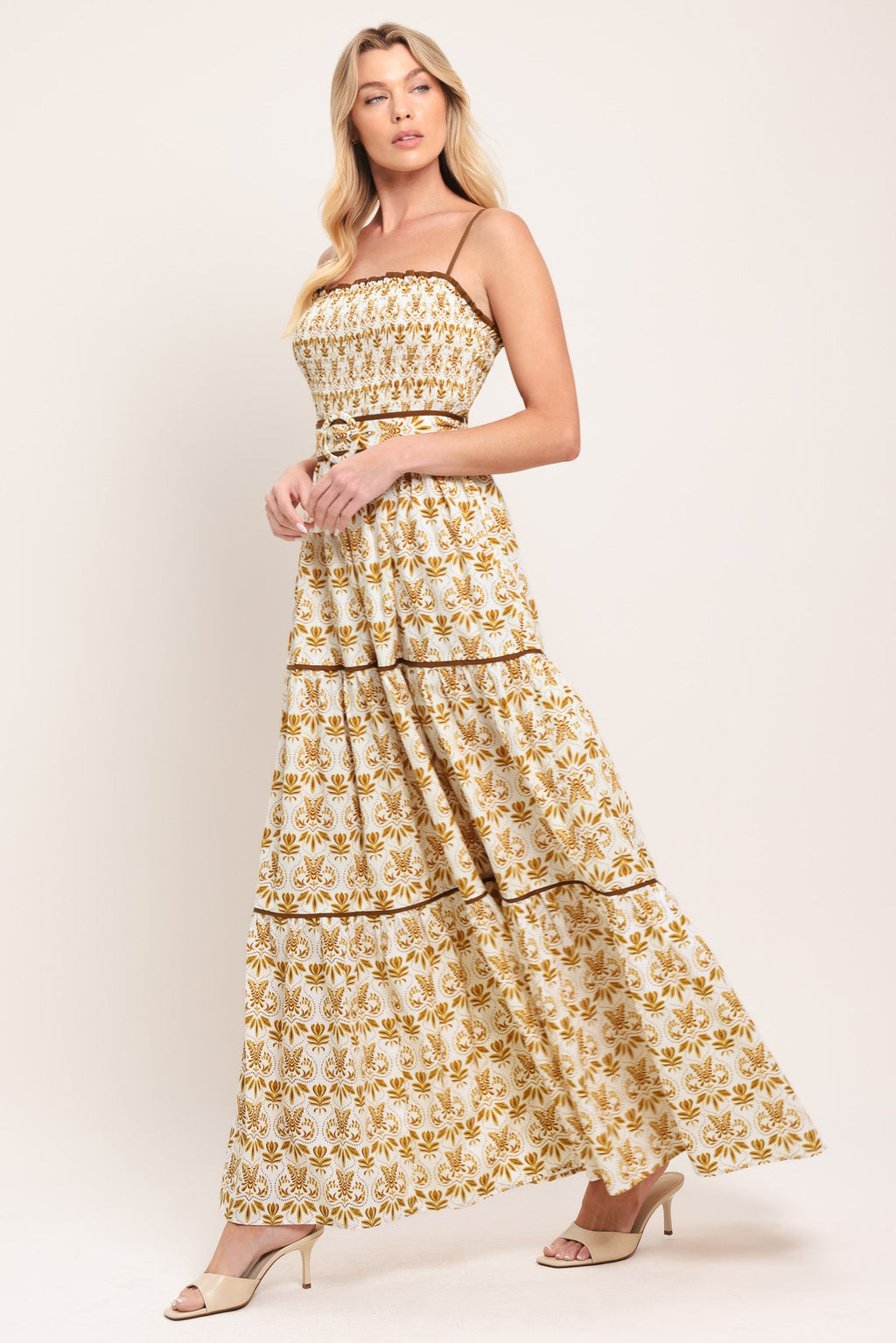 DAINTY FLORA WOVEN MAXI DRESS