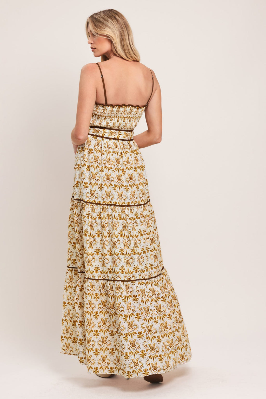 DAINTY FLORA WOVEN MAXI DRESS
