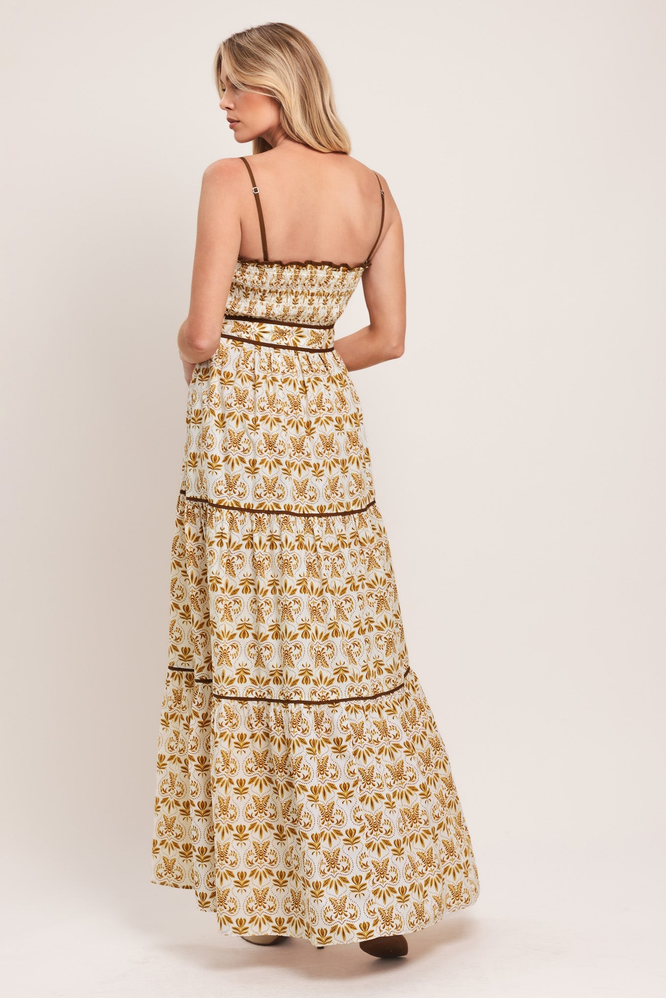 DAINTY FLORA WOVEN MAXI DRESS