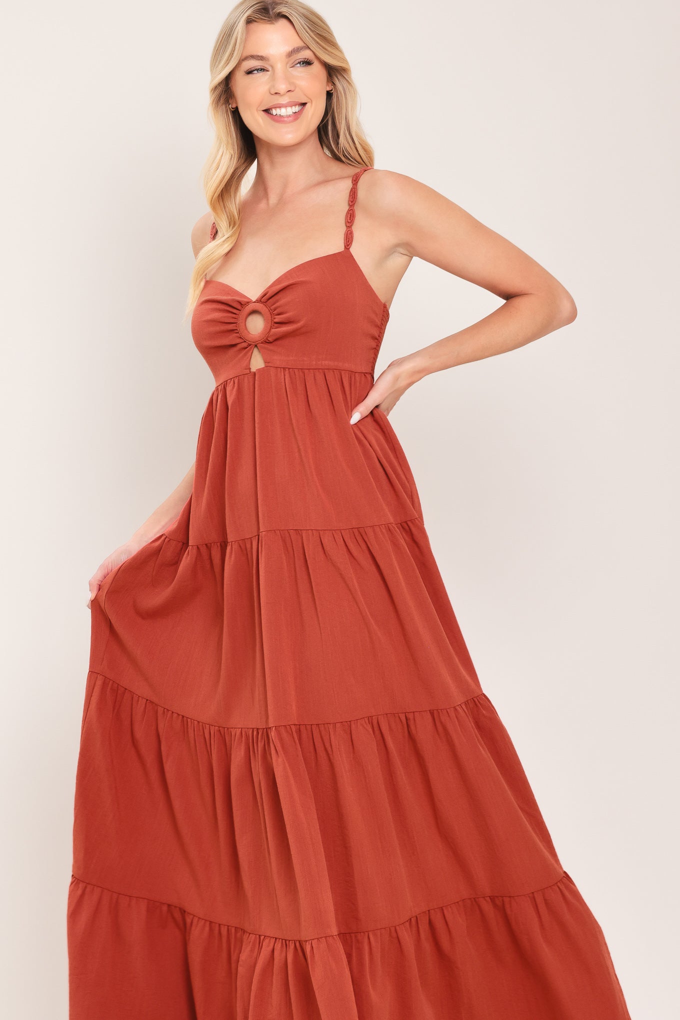 AMBER WAVE WOVEN MAXI DRESS