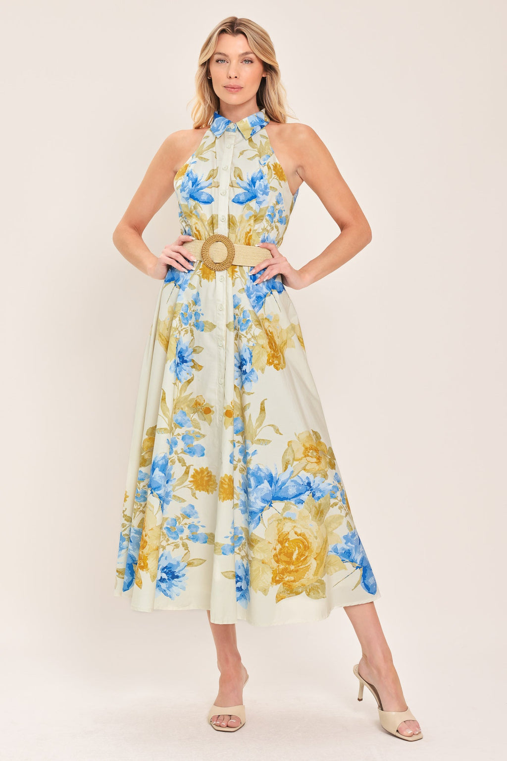 SUNNY DAYDREAM WOVEN MIDI DRESS