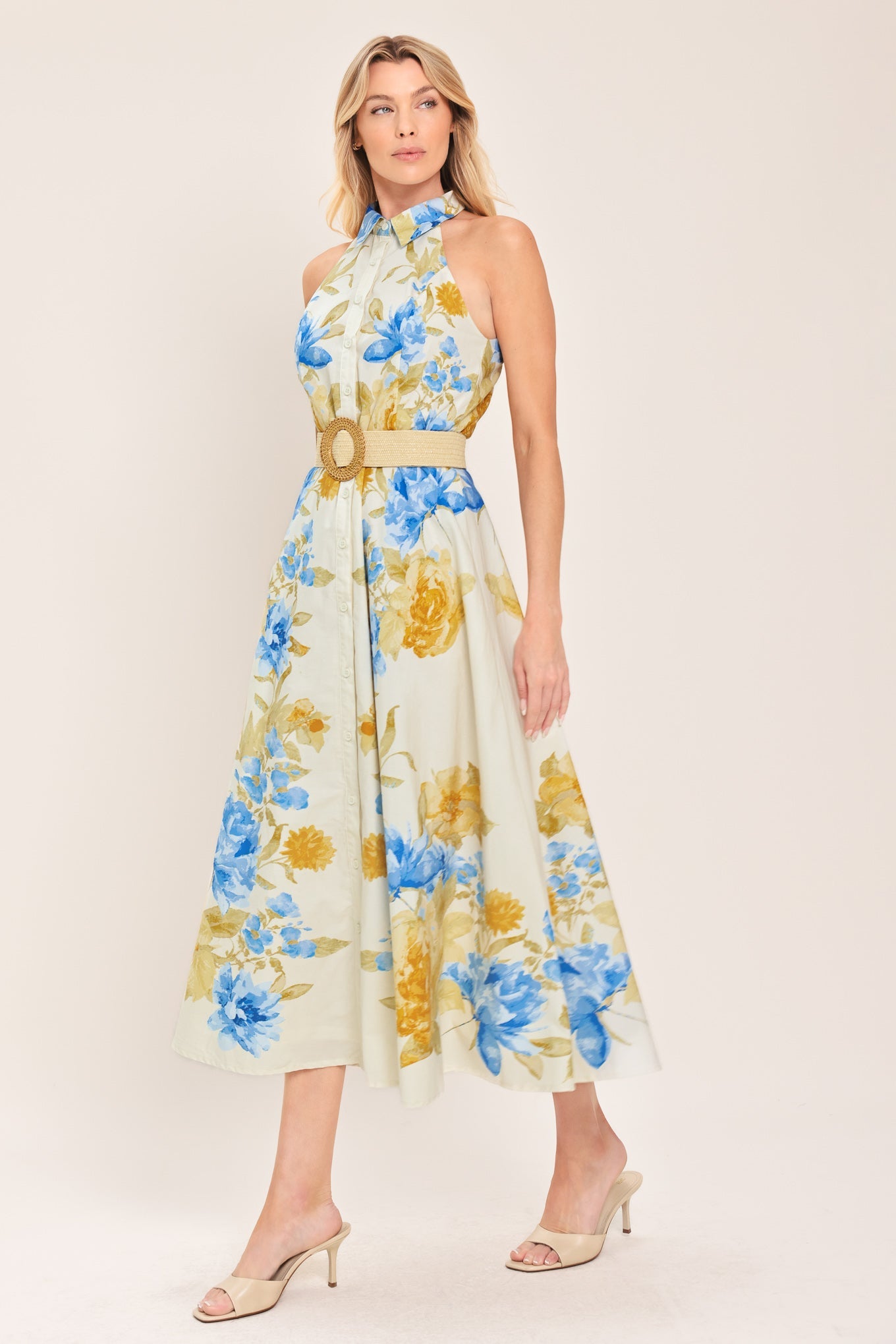 SUNNY DAYDREAM WOVEN MIDI DRESS