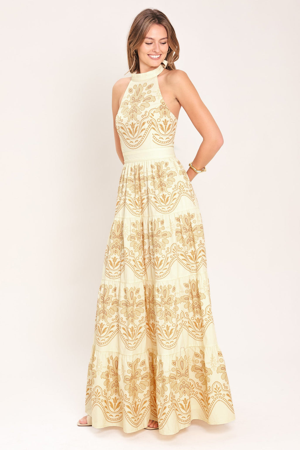 SICILIAN SUMMER WOVEN MAXI DRESS