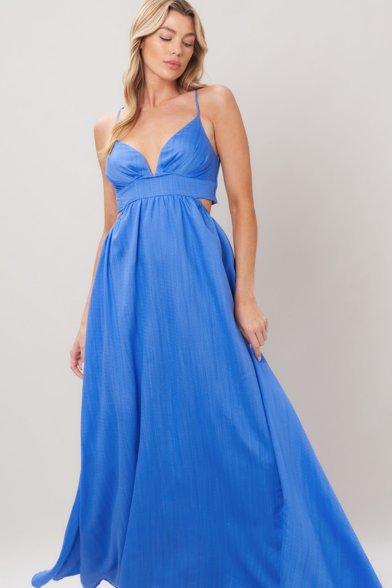 AZURE TEMPTATION WOVEN MAXI DRESS