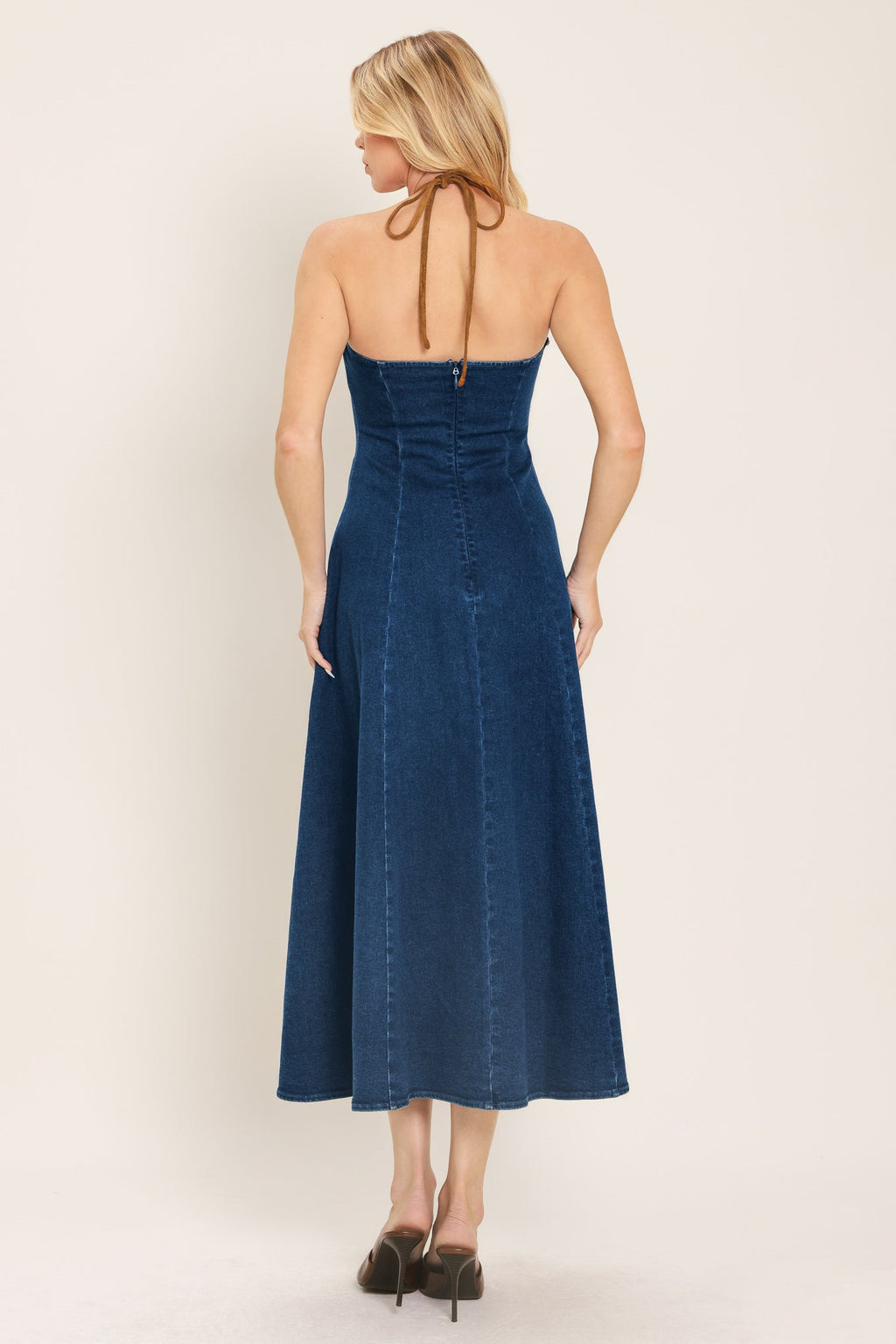 AMERICANA BELLE DENIM MIDI DRESS