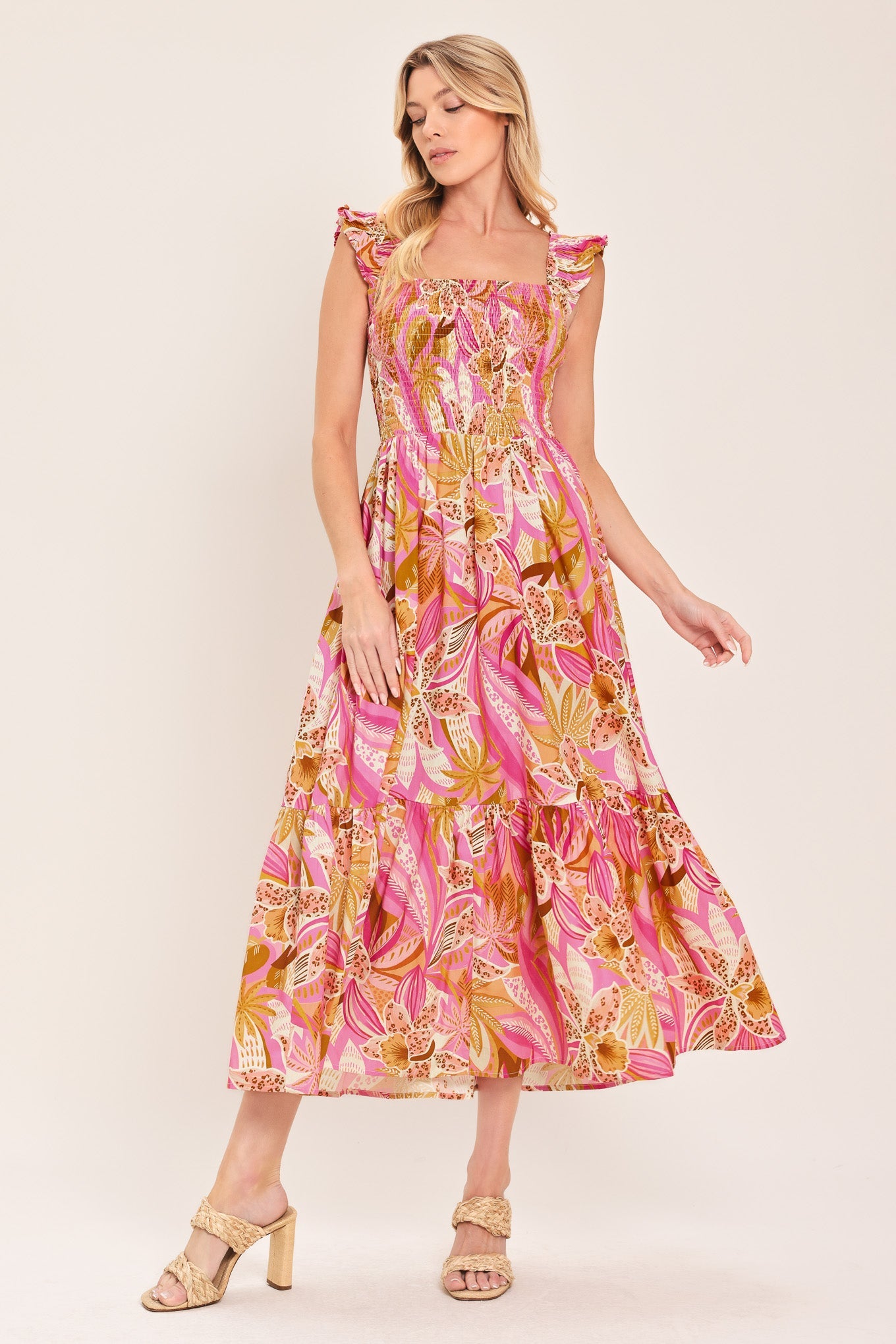 CABANA CRUSH WOVEN MIDI DRESS