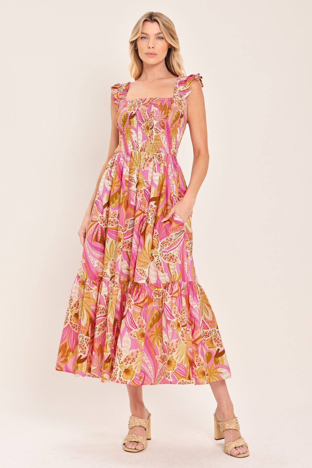 CABANA CRUSH WOVEN MIDI DRESS