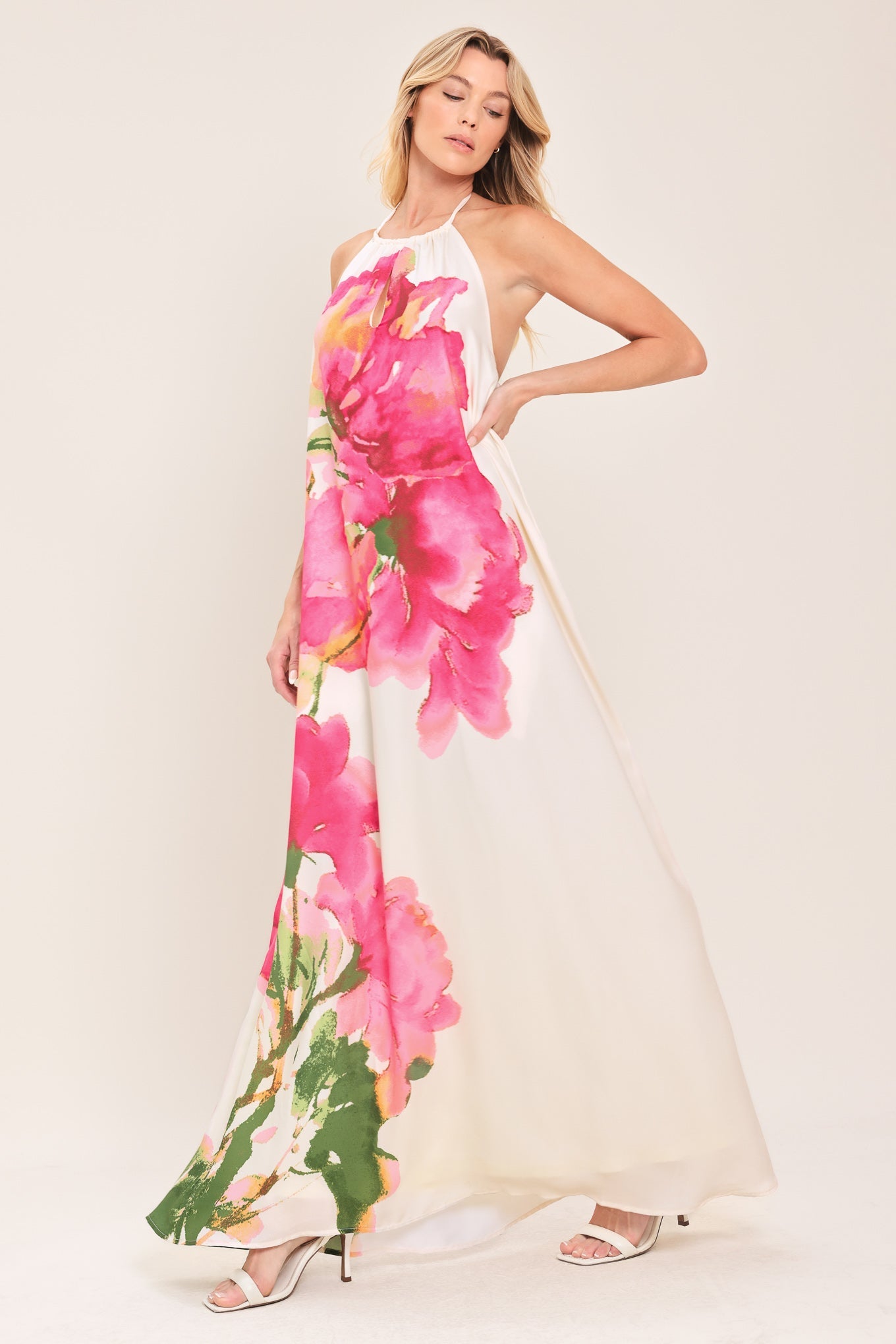 WHISPERING ROSE WOVEN MAXI DRESS