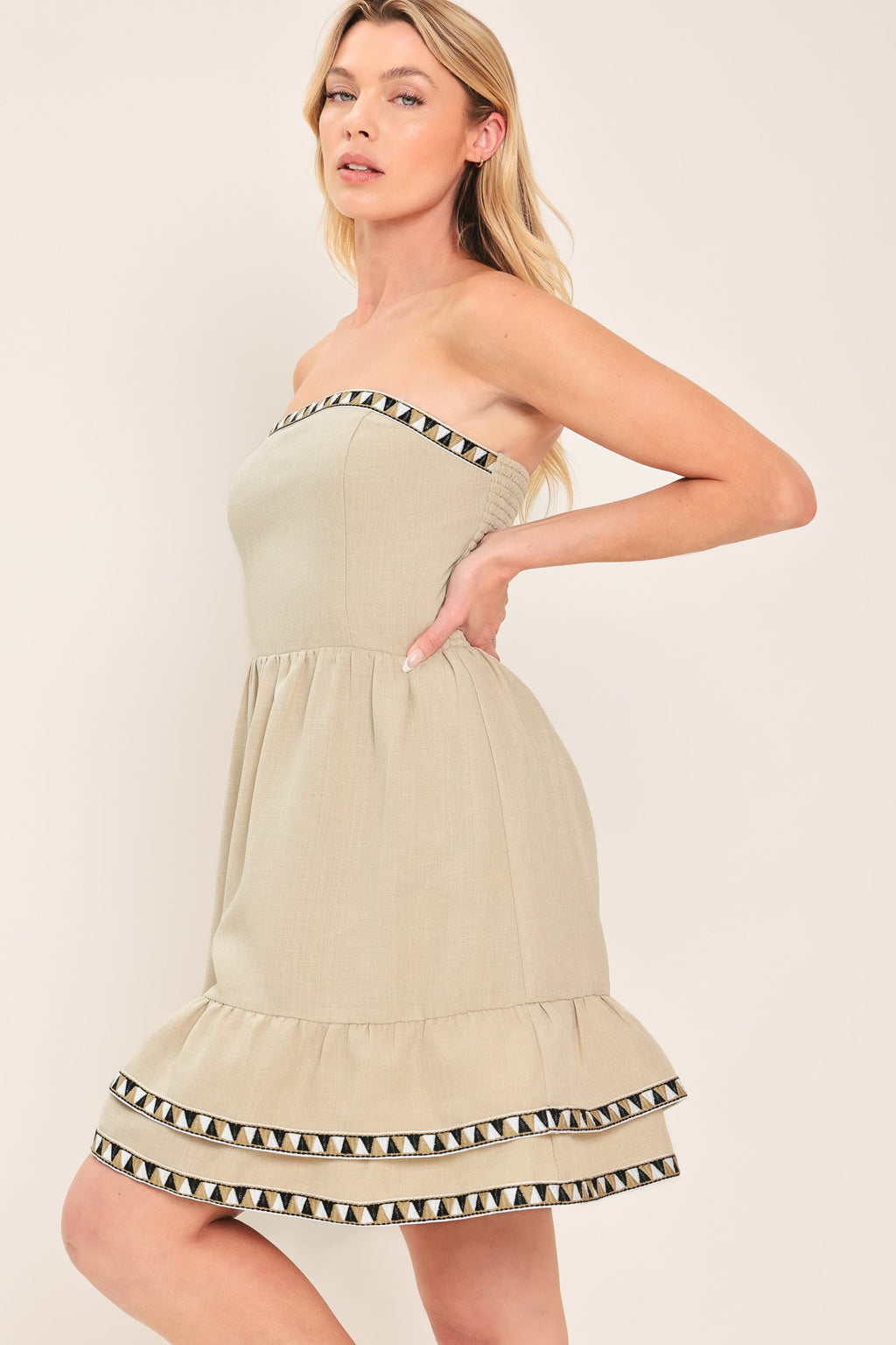 OASIS NIGHTS WOVEN MINI DRESS