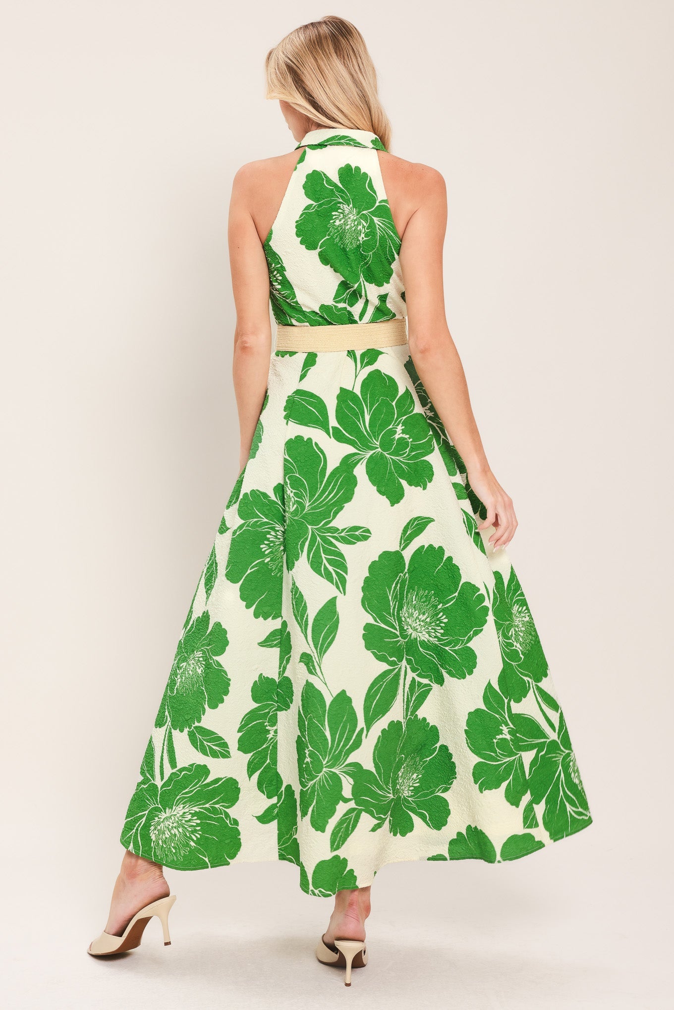PALM ROYALE WOVEN MIDI DRESS