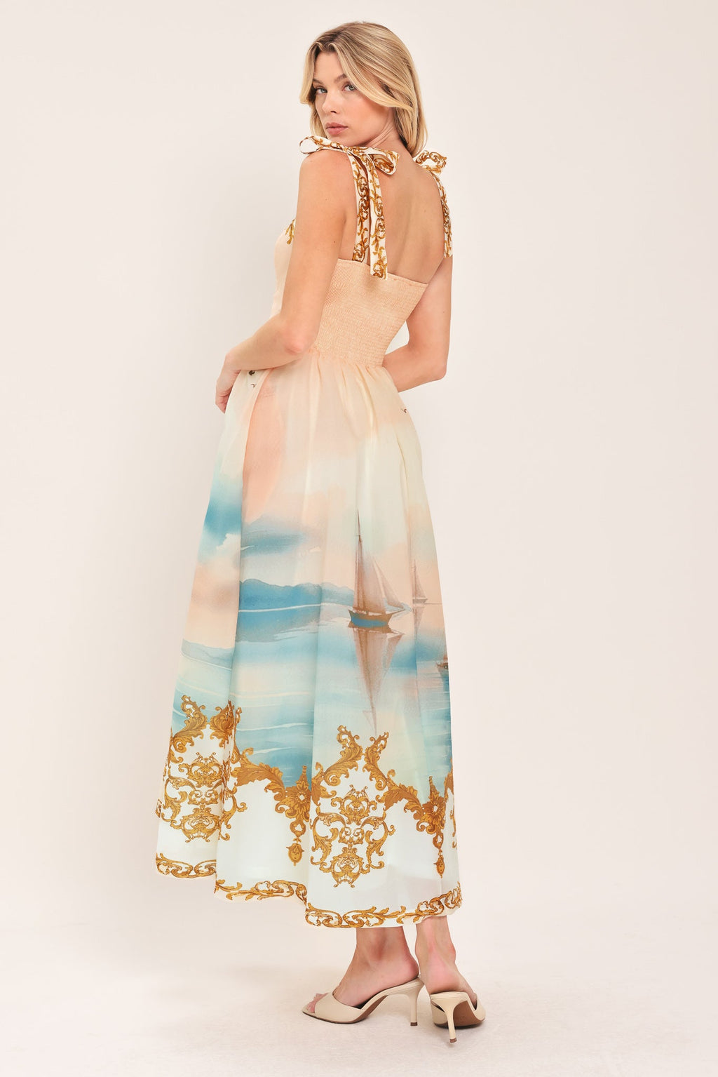CAPRI COASTLIN WOVEN MIDI DRESS