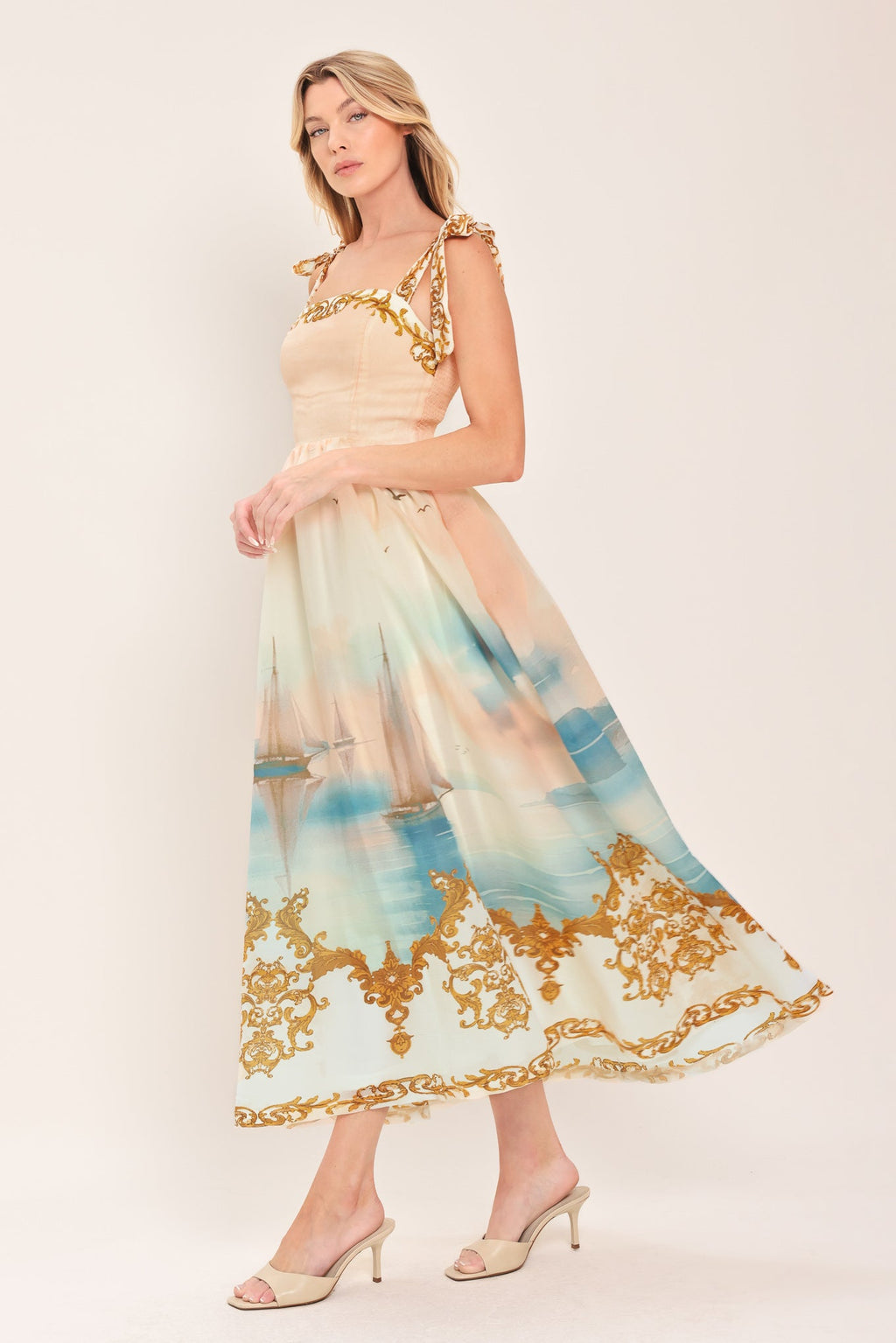 CAPRI COASTLIN WOVEN MIDI DRESS