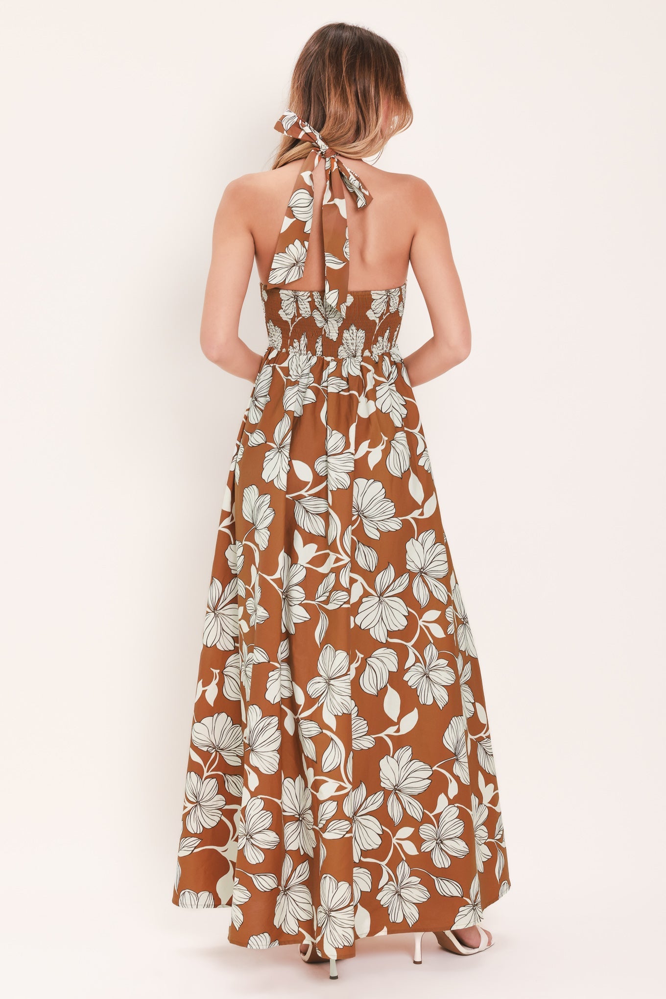 GOLDEN ISLE FLORAL WOVEN MAXI DRESS