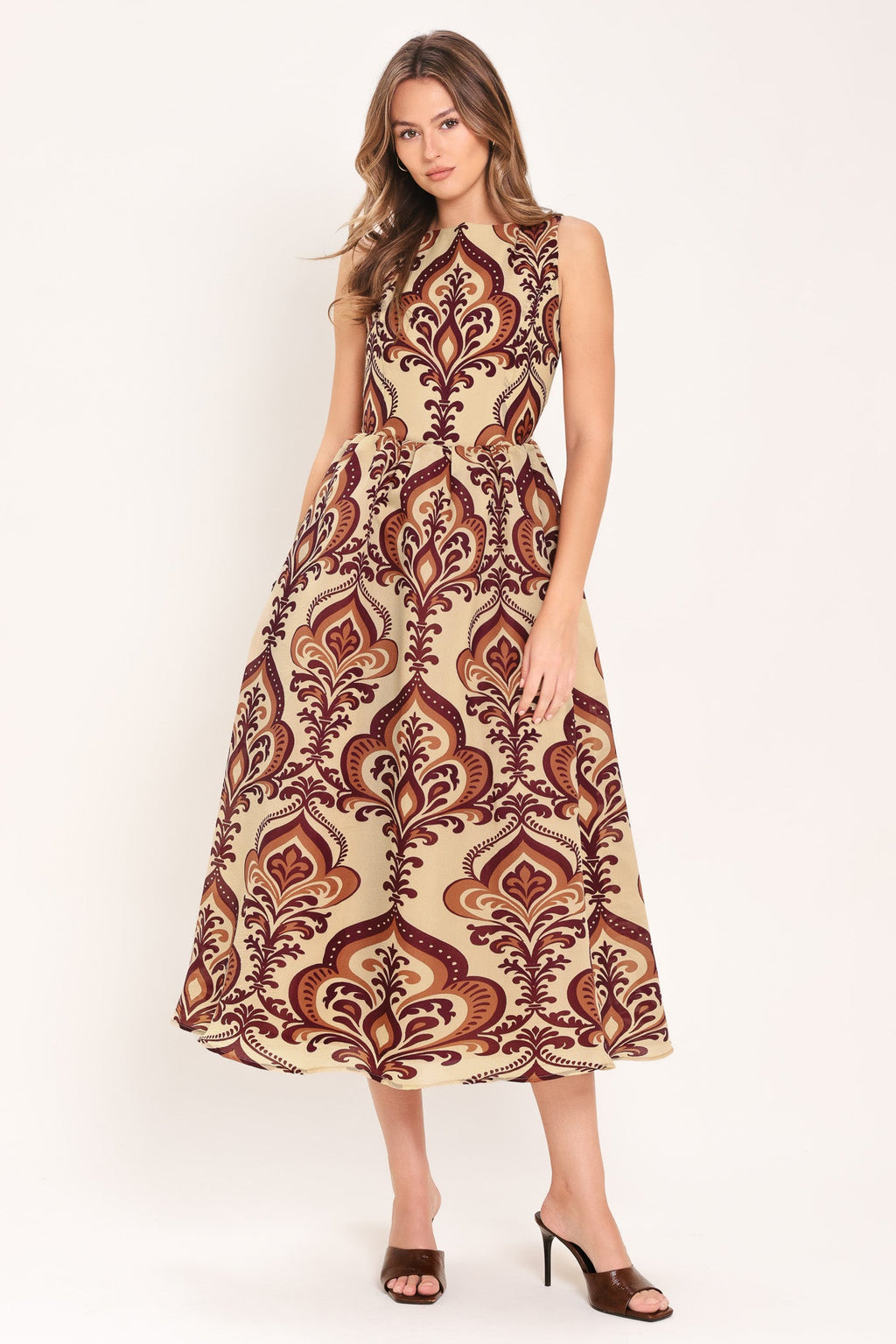PALAZZO CHARM WOVEN MIDI DRESS