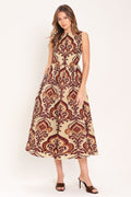 PALAZZO CHARM WOVEN MIDI DRESS