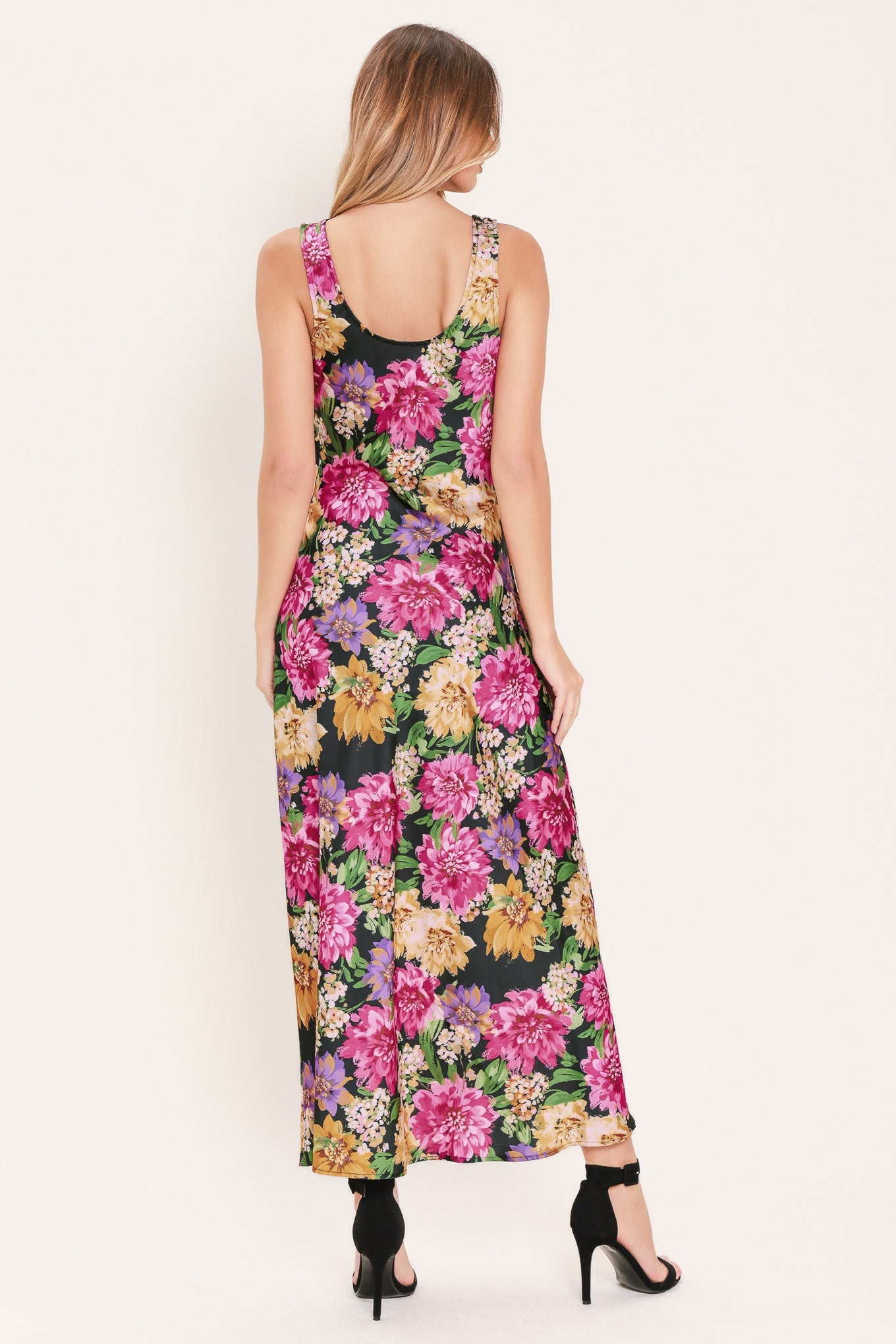 MIDNIGHT GARDEN WOVEN MIDI DRESS