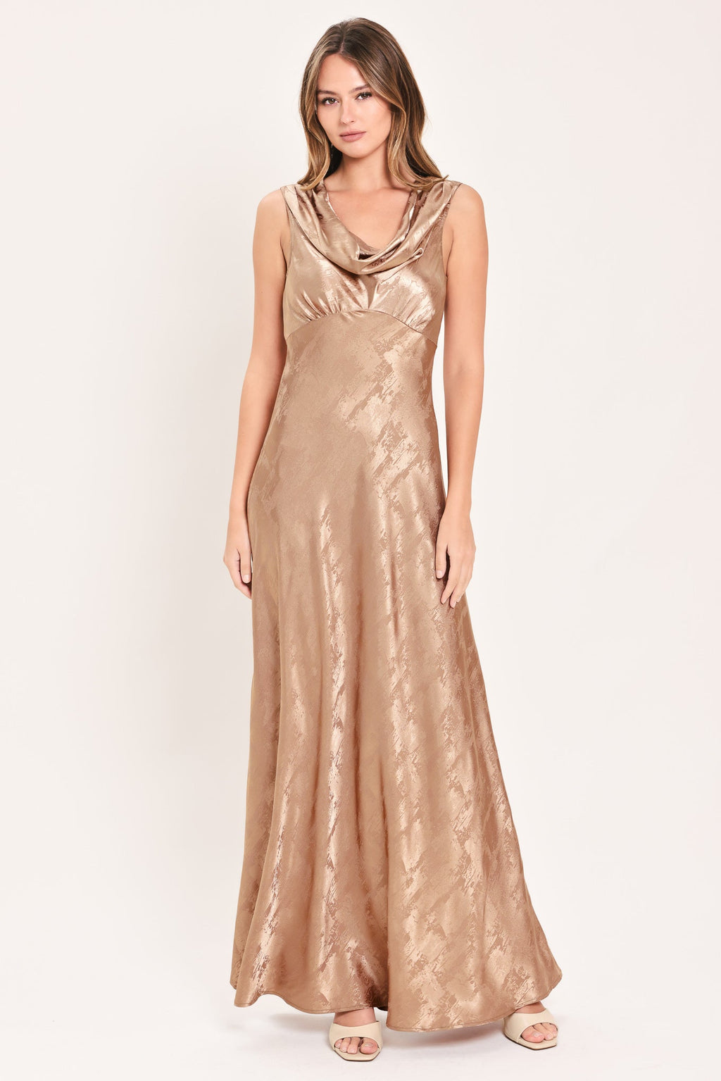 LUMINOUS CHAMPAGNE KISS WOVEN MAXI DRESS