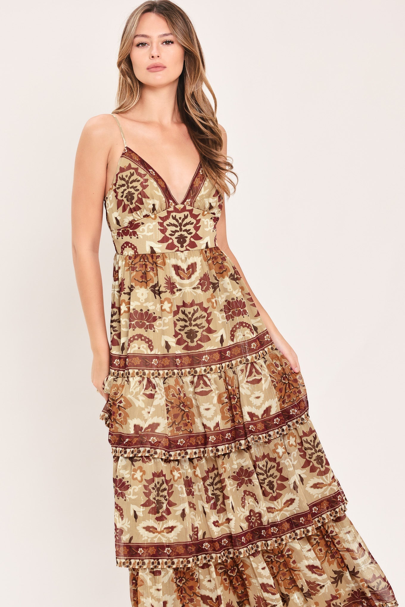 NOMAD FLOWER CANTICLE WOVEN MAXI DRESS