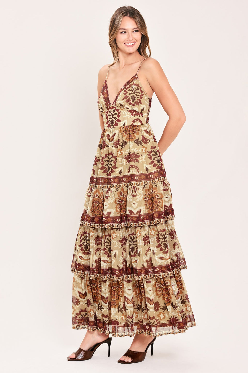 NOMAD FLOWER CANTICLE WOVEN MAXI DRESS