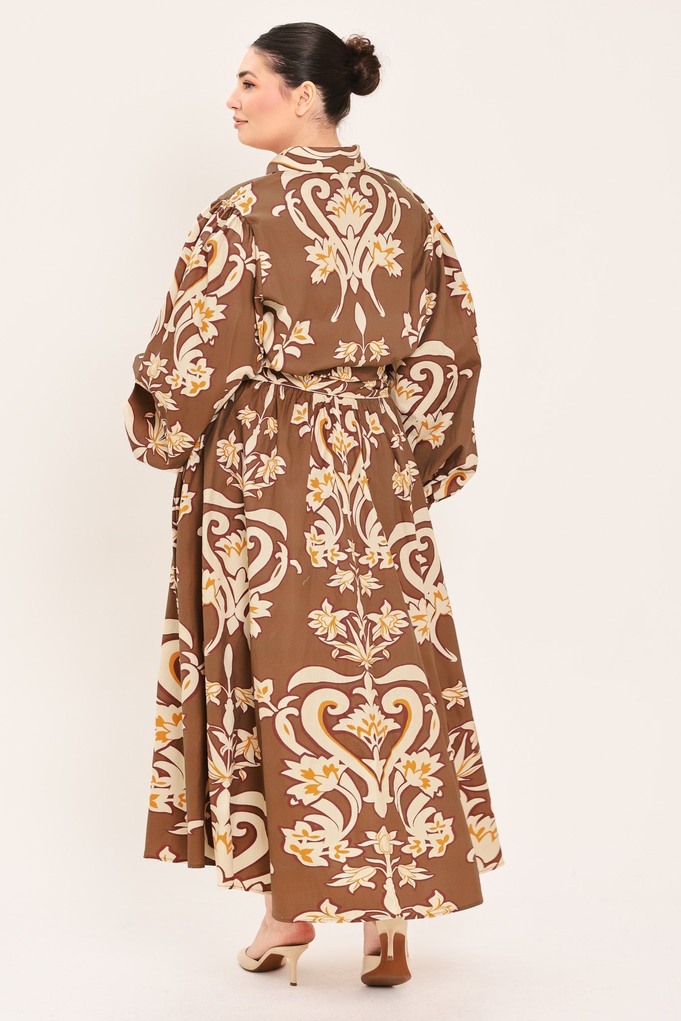 AMBER MEDALLION WOVEN SHIRT MAXI DRESS