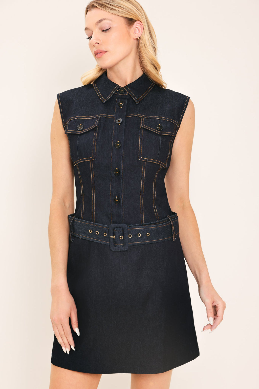 DENIM SOCIALITE MINI DRESS