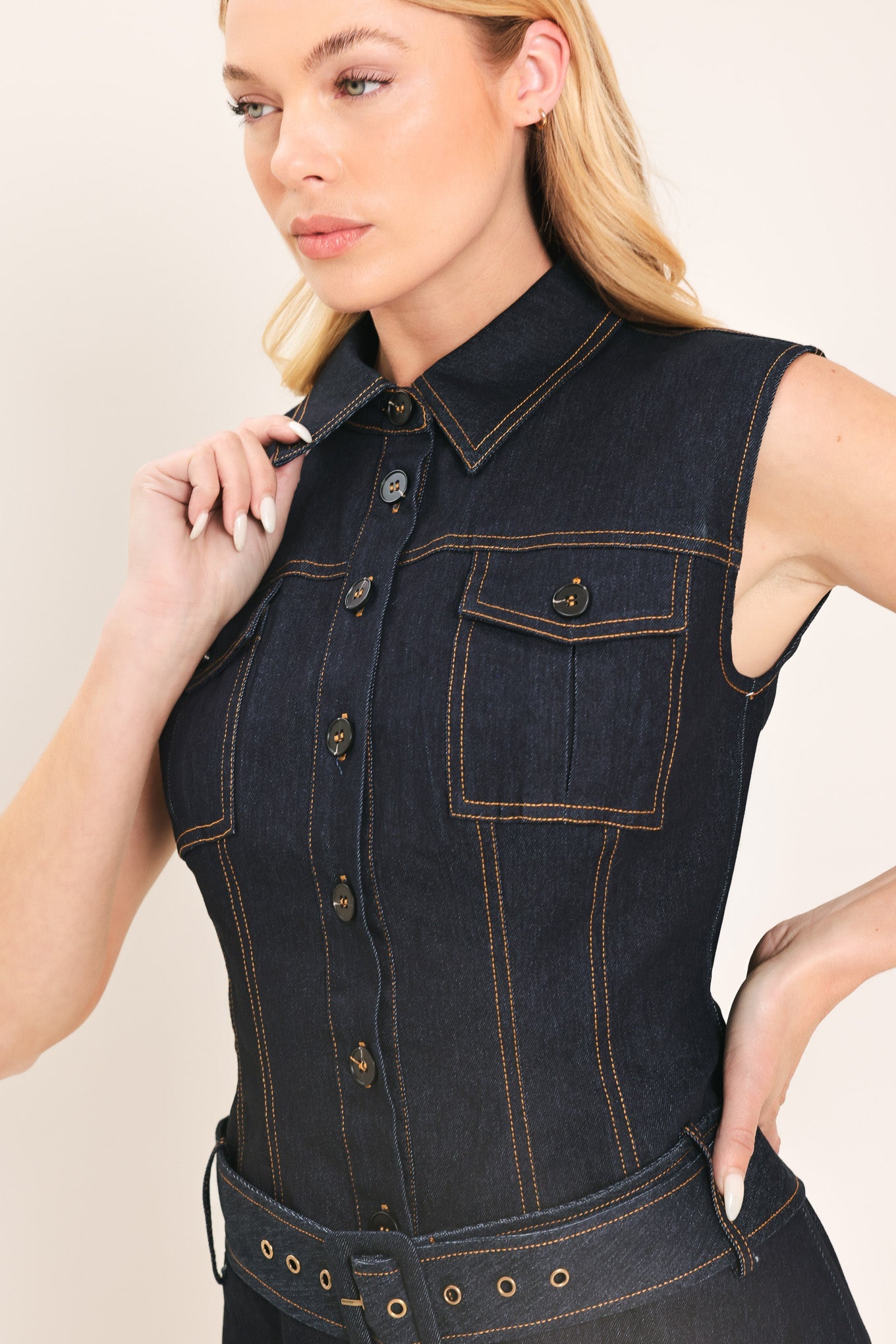 DENIM SOCIALITE MINI DRESS