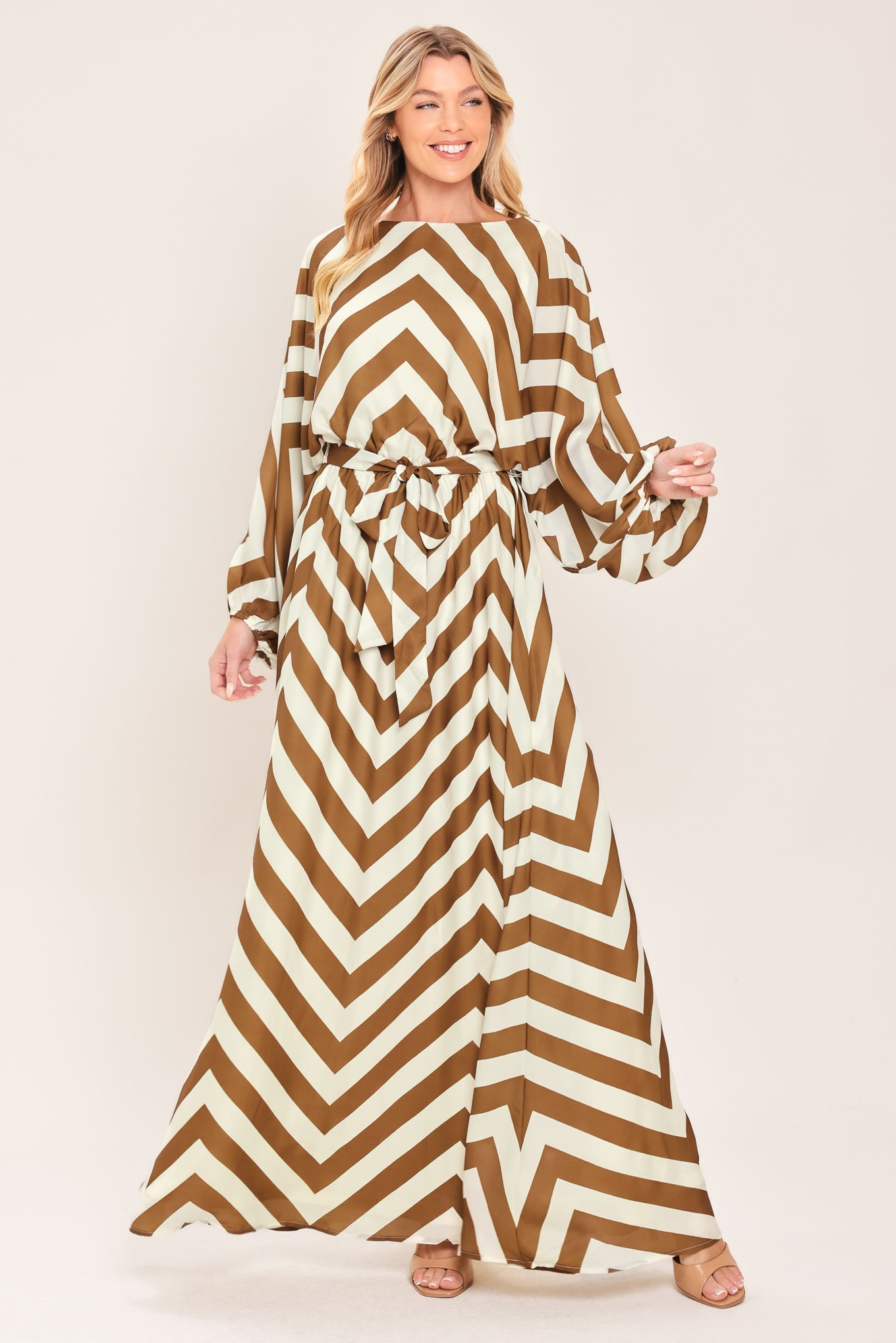 RESORT CHEVRON WOVEN MAXI DRESS