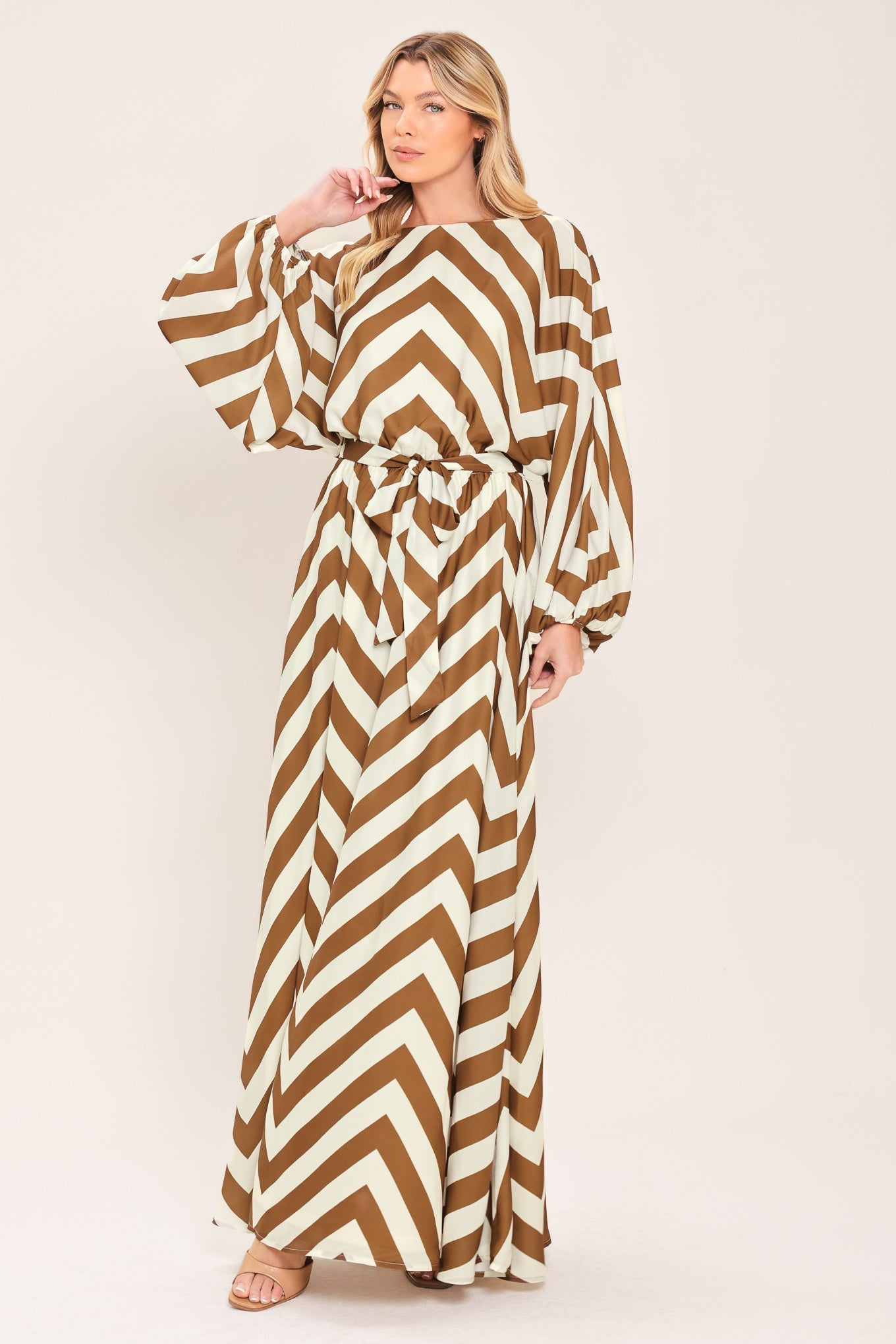 RESORT CHEVRON WOVEN MAXI DRESS