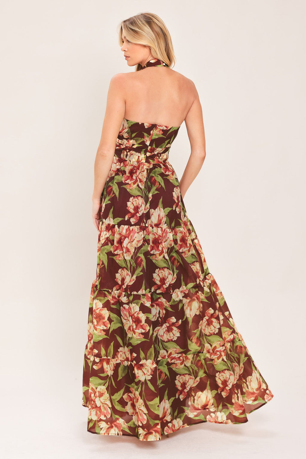 MERLOT MAGNOLIA WOVEN MAXI DRESS