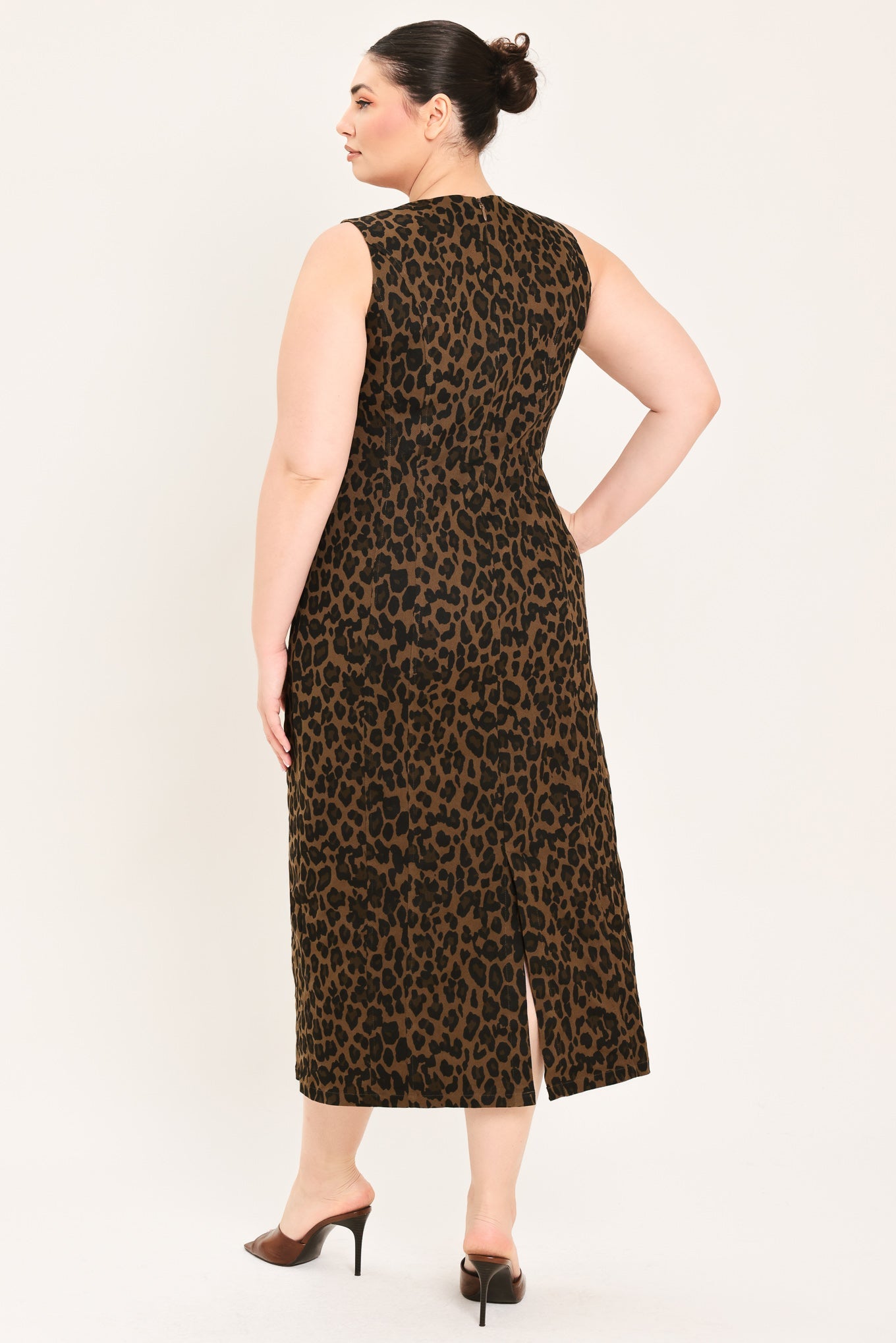 LEOPARD ICON TWILL MIDI DRESS