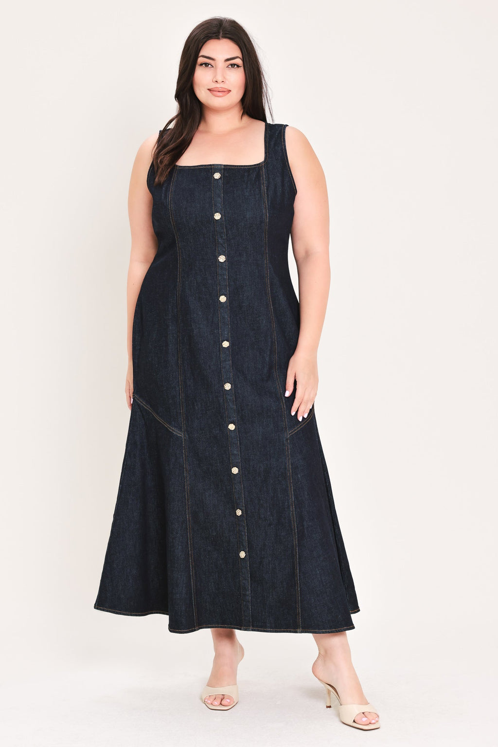 CHELSEA DENIM MIDI DRESS