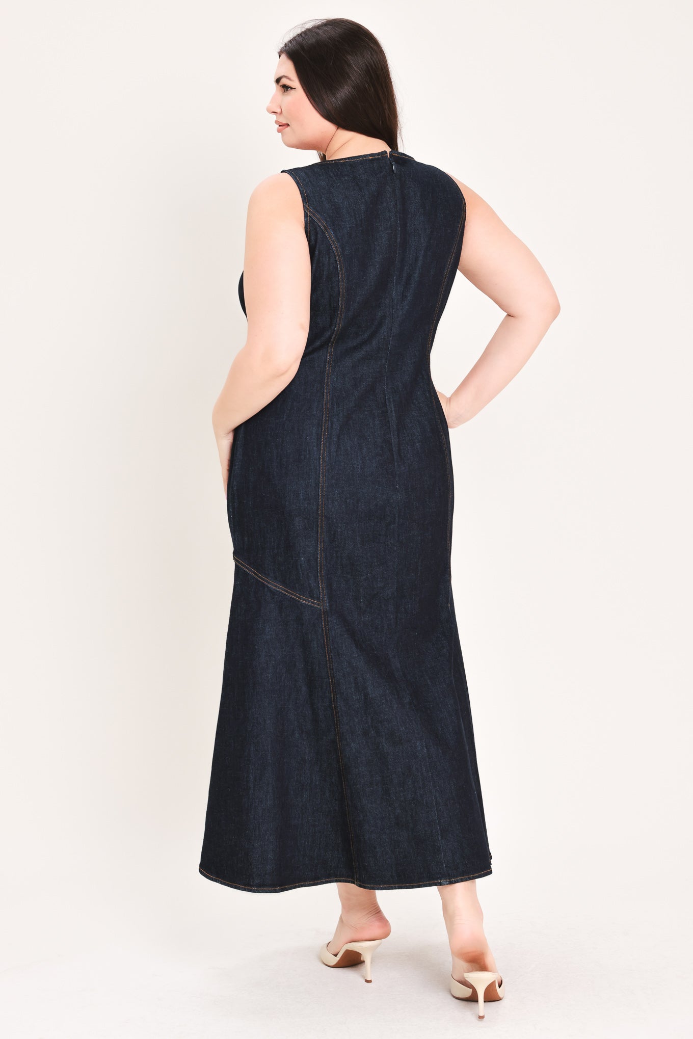 CHELSEA DENIM MIDI DRESS