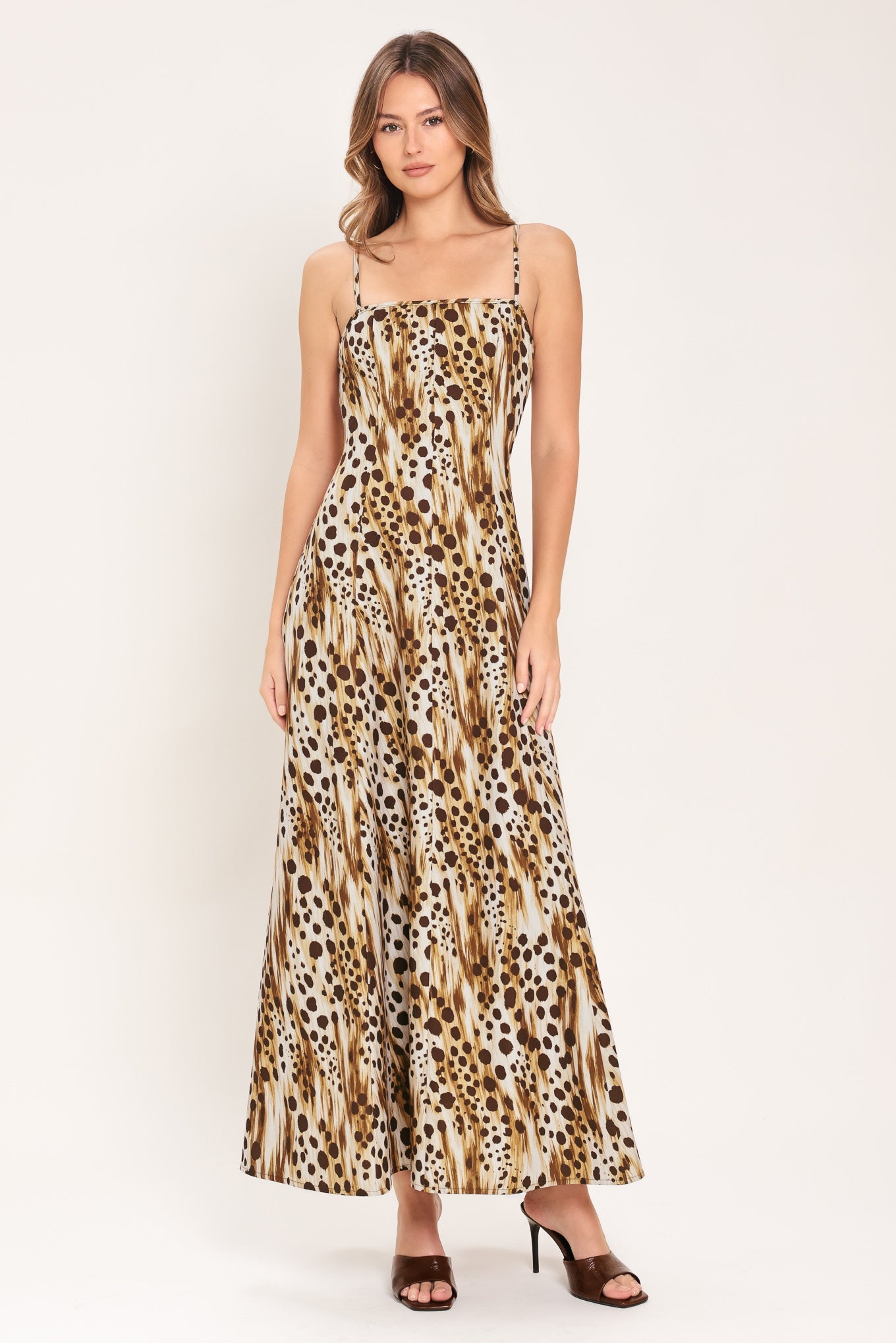CHEETAH TRAIL WOVEN MAXI DRESS