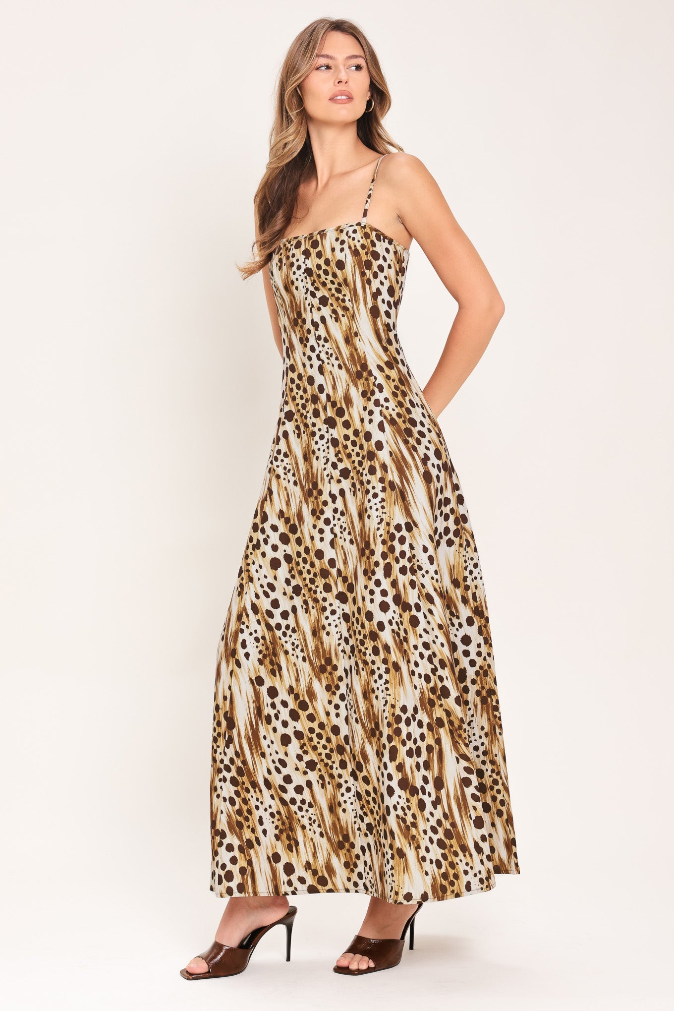 CHEETAH TRAIL WOVEN MAXI DRESS