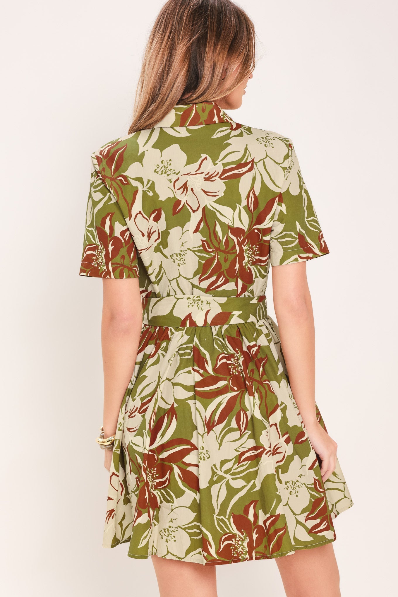 VERDANT ESCAP WOVEN MINI SHIRT DRESS