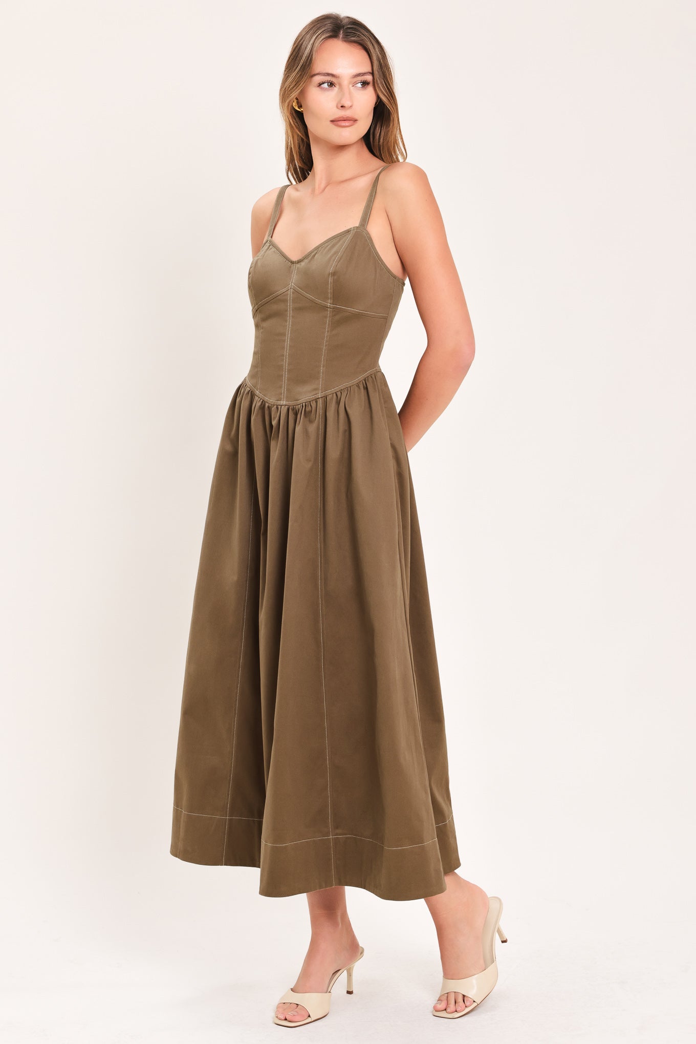 PRAIRIE HEART BALLAD WOVEN MIDI DRESS
